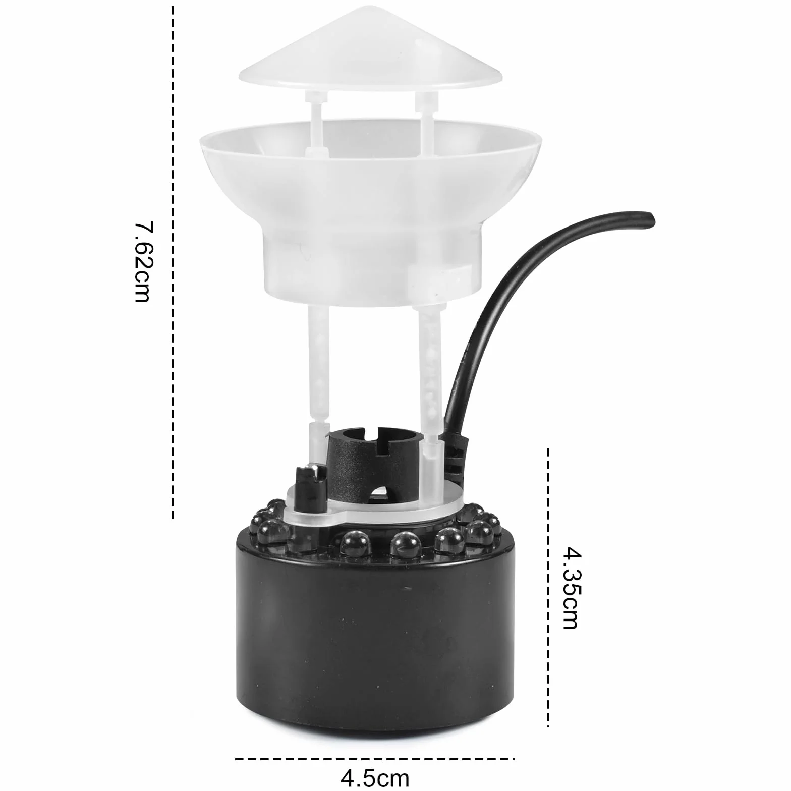 Nébuliseur à ultrasons 12 LED mini machine à fumée LED dégradé trois couleurs atomiseur anti-éclaboussures amovible