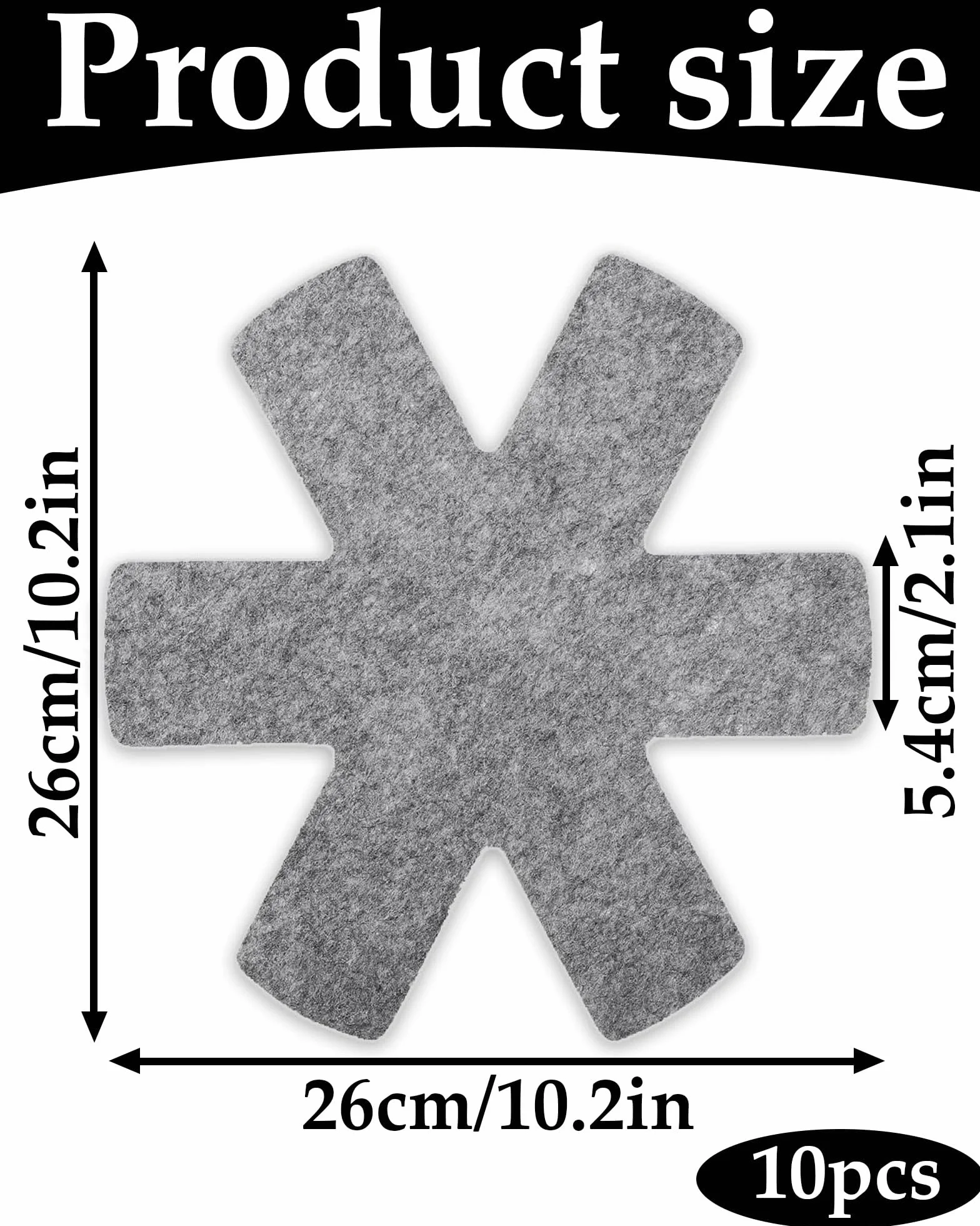 Lot de 10 protège-poêles en Feutre 26 cm Résistant à la Chaleur Antidérapant Protection poêle et Casserole