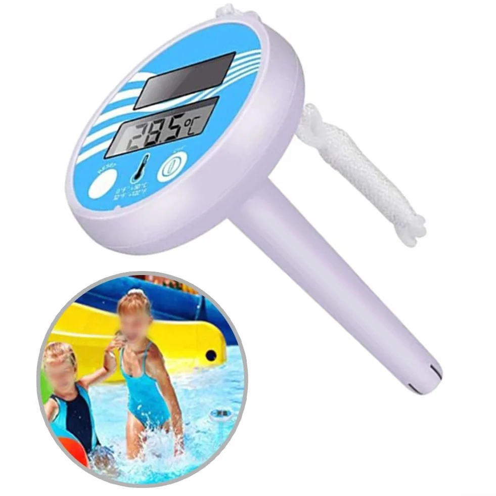 Thermomètre de piscine solaire grand écran intérieur/extérieur