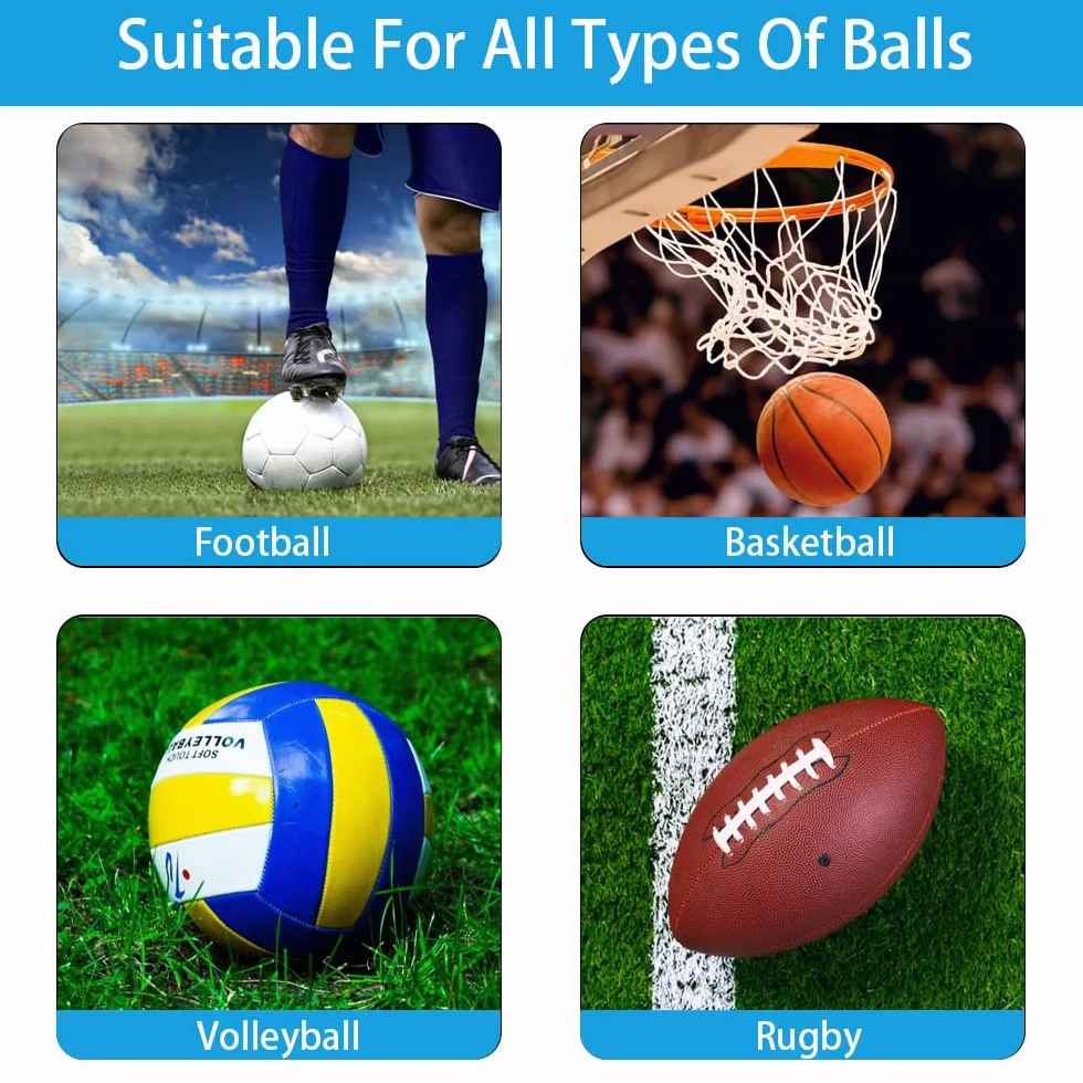 3 Pcs Filet Ballon Sac Filet de Football Portable Sac De Balle De Basket Poche Filet avec 3 Aiguilles de Pompe à Air pour Transporter Diverses Balles