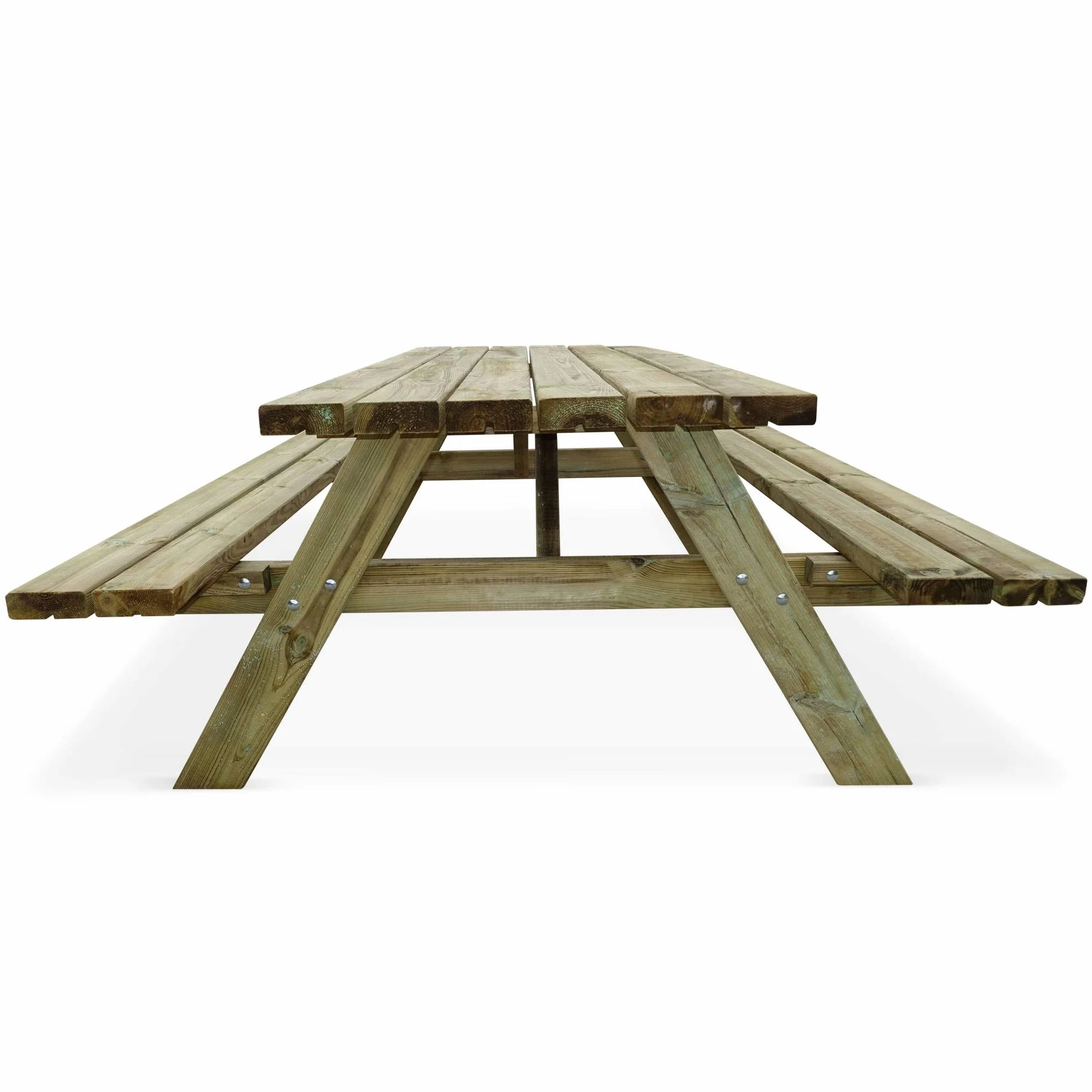 Alice's Garden Table de Pique Nique Bois de Pin 6 Places avec 2 Bancs Rabattables