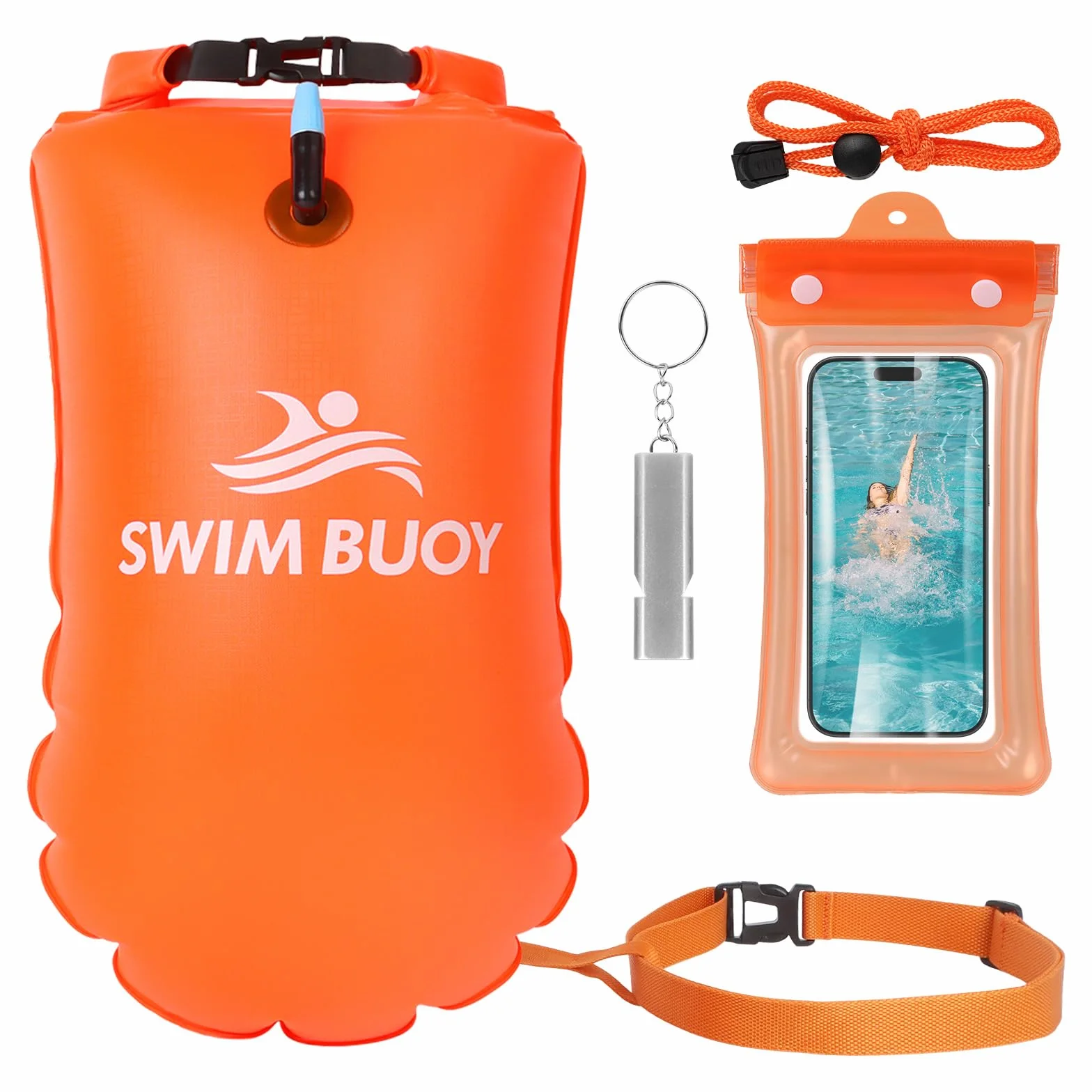 Aragallant Bouée de Natatio 28 L, Flotteur Natation Extérieur, Flotteur de Sécurité et Sac Étanche, Nageurs Sports en Eau Libre