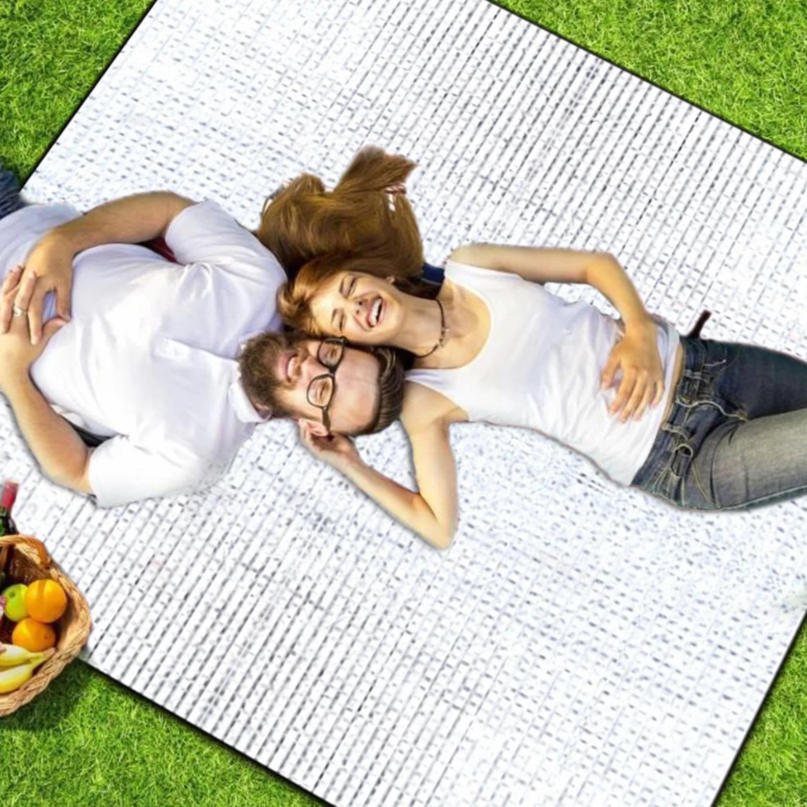 Tapis Isolant Camping, 200x200cm Tapis de Sol de Camping en Mousse, Tapis Isolant Thermique Aluminium Étanche, Pliable Tapis de Tente Double Face pour Camping Randonnée Voyage Pique-Nique Extérieur