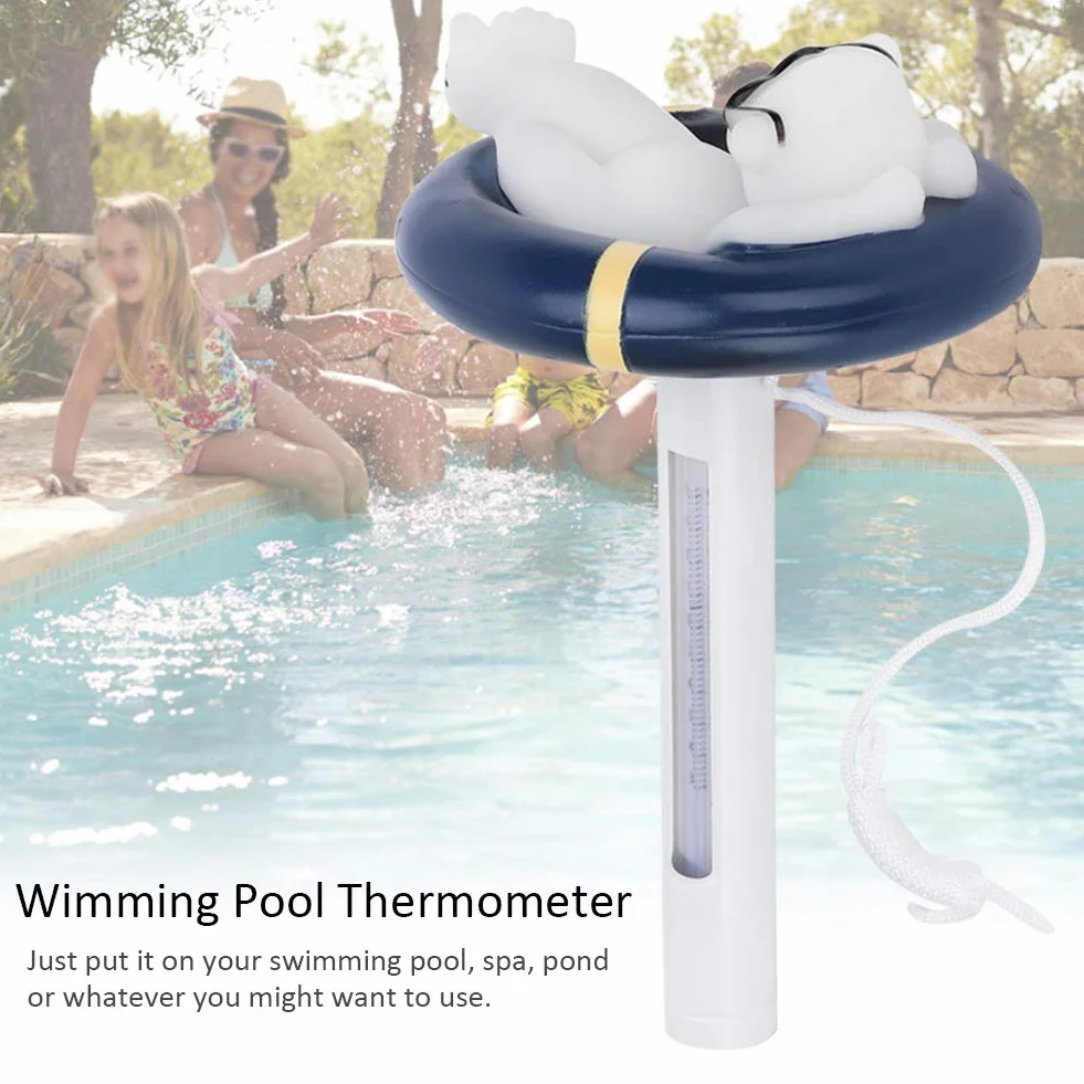 Thermomètre Flottant Ours Dessin Animé pour Piscine Baignoire Température Eau Plastique Incassable