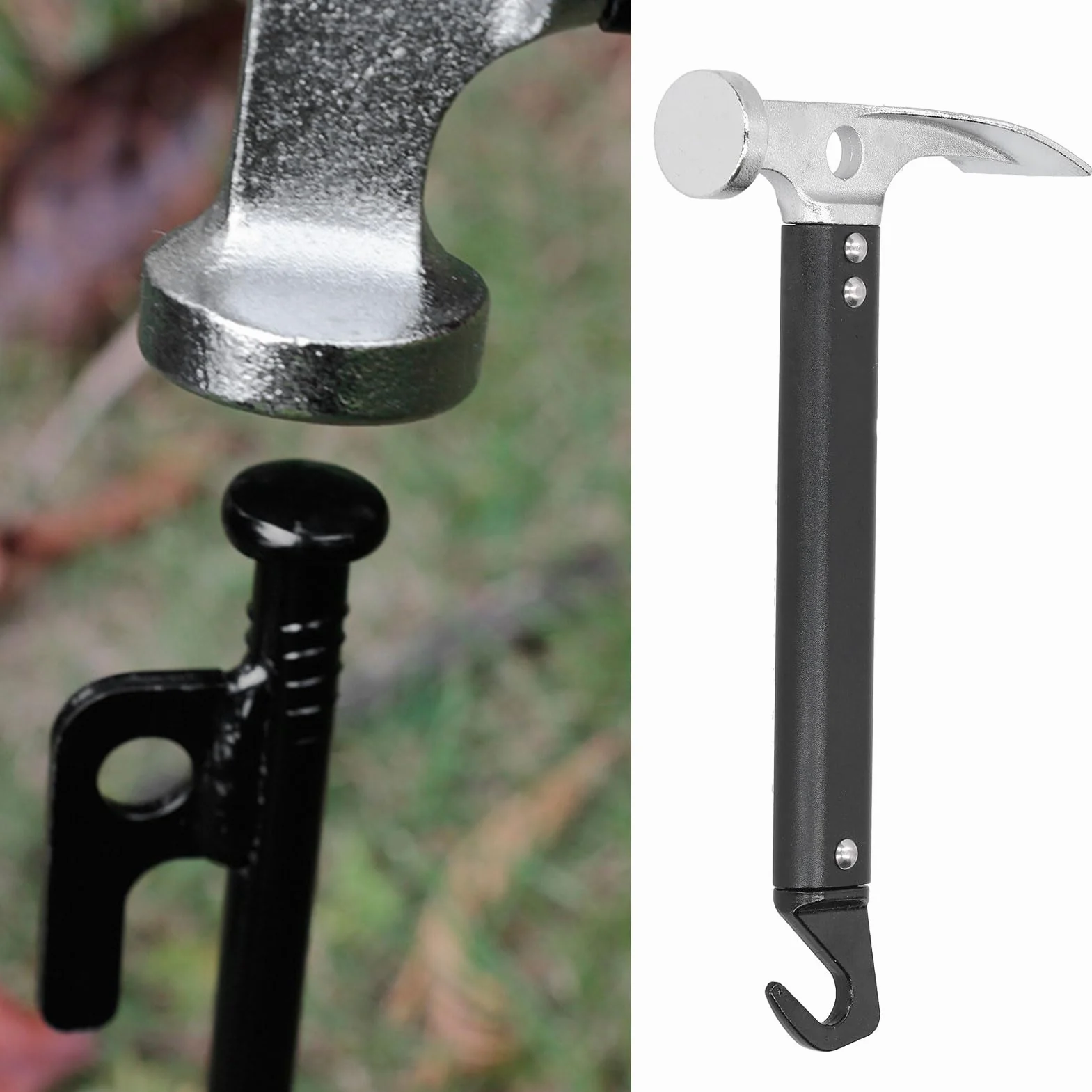 Camping Maillet Dissolvant Tente Marteau Outil Portable Léger Extérieur Tirer Clou Mini Pioche