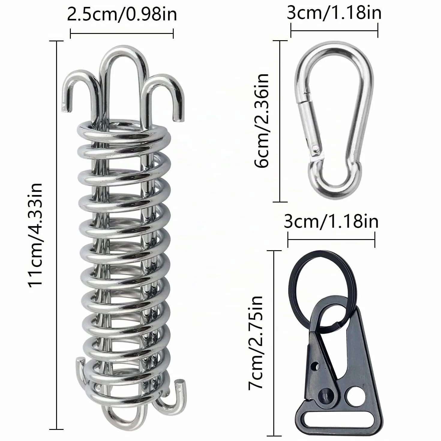 Ressort en Acier pour Auvent Boucles à Ressort pour Tente 4 Pièces Ressorts De Tension pour Tente De Camping Voile D'Ombrage Auvent pour Le Camping en Plein Air Randonnée Voyage Pique Nique