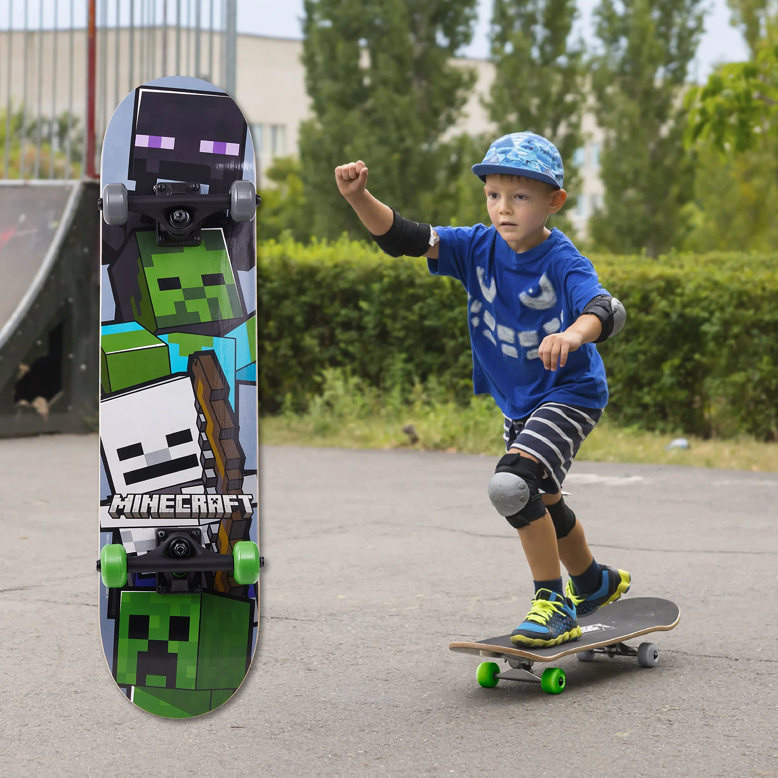 Minecraft Skateboard en érable 9 Plis pour croisière, Sculpture, Figures et Descente 78,7 cm