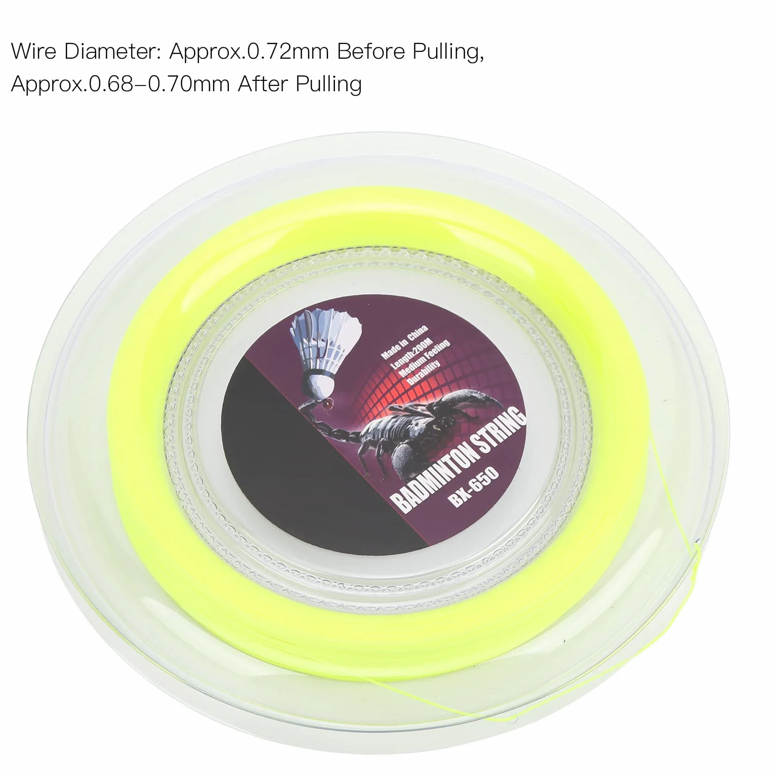Corde De Raquette De Badminton Fil De Remplacement De Fil De Ligne De Raquette De Tennis Professionnel 0,72 Mm 200 M Bobine De Fil De Raquette pour Entraînement Quotidien Amateur