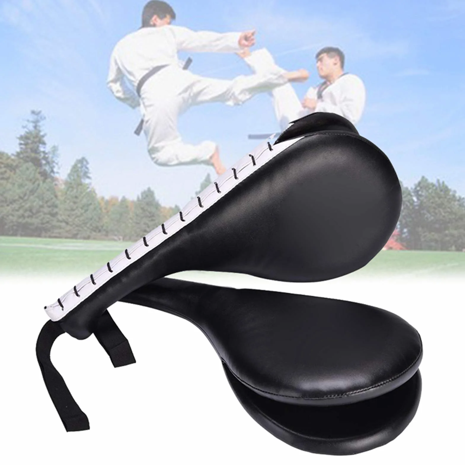 Lot de 2 Coussins d'entraînement pour Taekwondo, 19 cmx34,5cm Coussins de Boxe pour Cible de Frappe de Kickboxing équipement d'entraînement à Double Frappe Souple pour Les Arts Martiaux