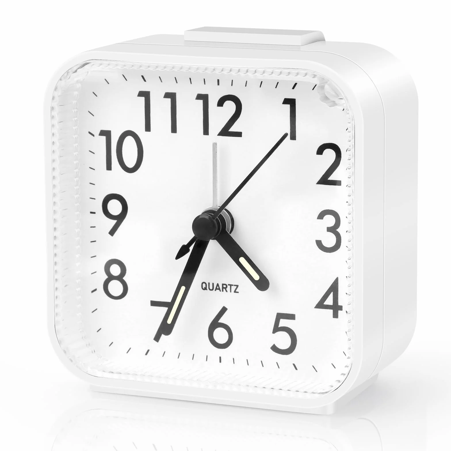Réveil Analogique Silencieux à Quartz avec Snooze et Lumière, Portable Voyage à Piles