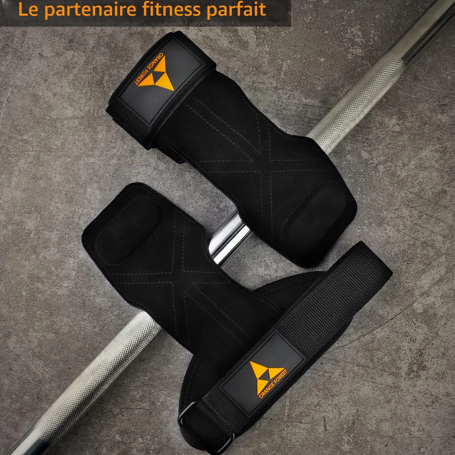 Sangles de poignet d'haltérophilie en cuir double couche avec rembourrage néoprène pour soulevé de terre et traction