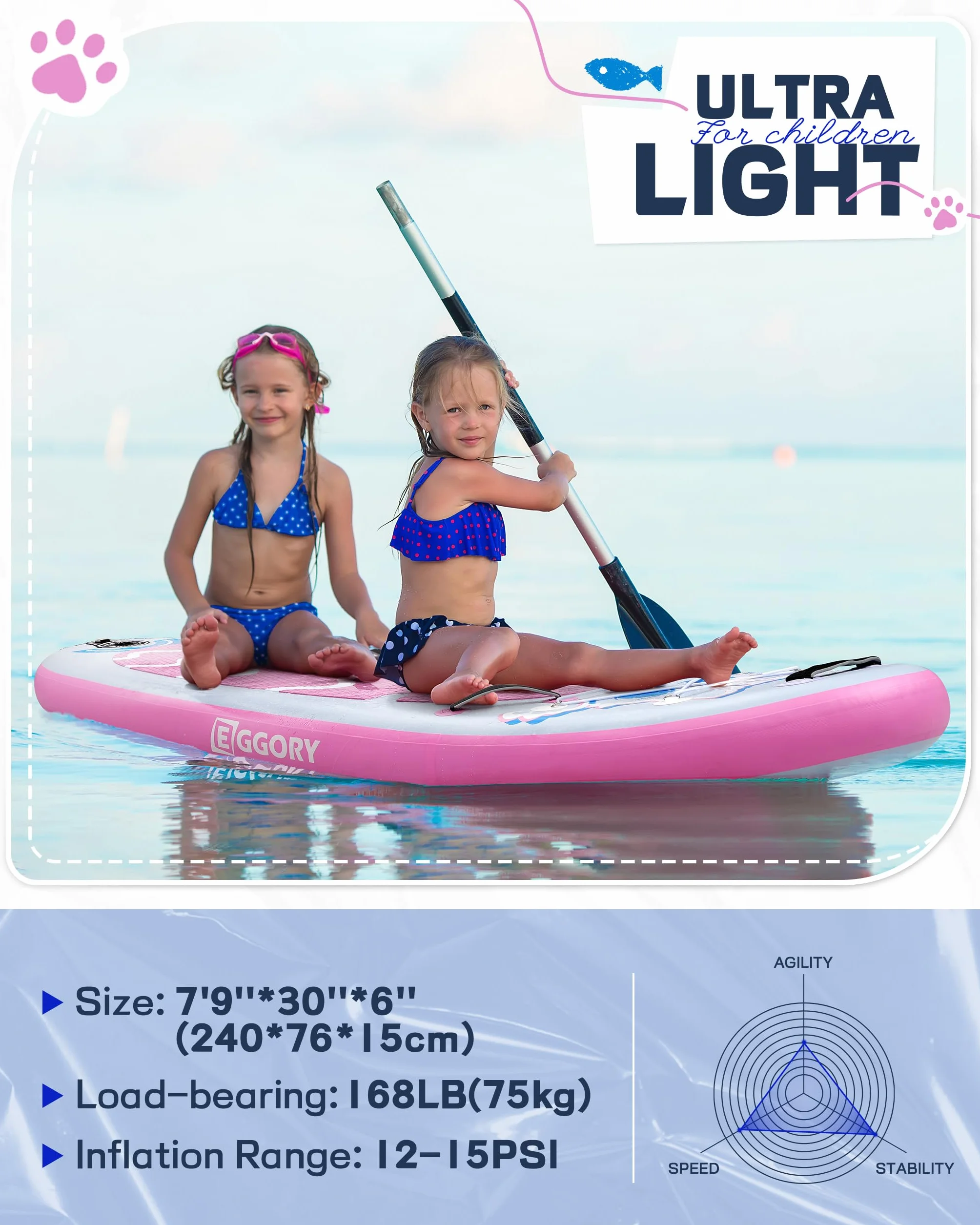 Stand Up Paddle Planche de Surf Gonflable Sup - Accessoires complets pour Planches de pagaie - Pompe à pagaie réglable - Sac à Dos de Voyage - Sangle d'épaule