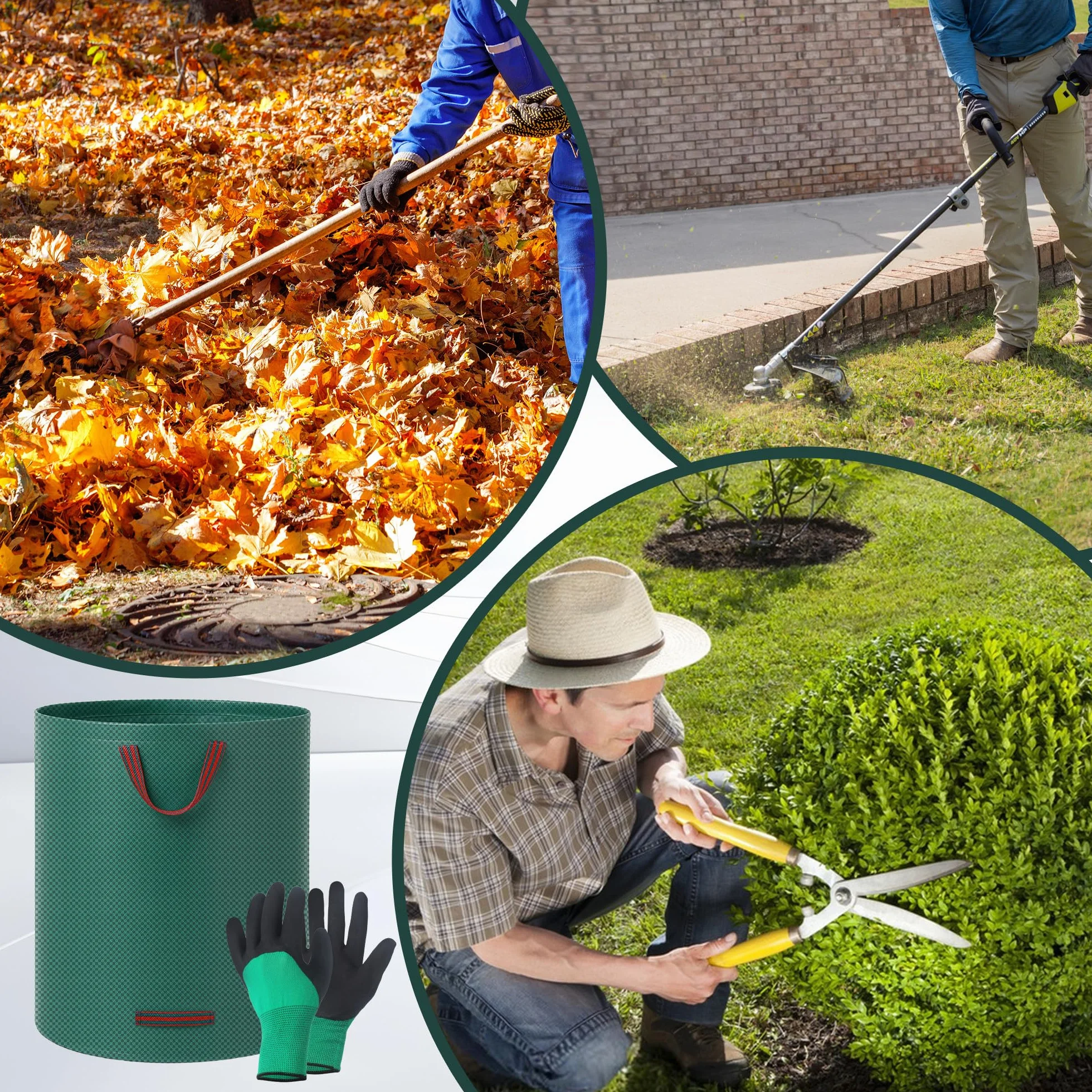 Sac Jardin 500L Pliable Réutilisable Déchets Verts Feuilles