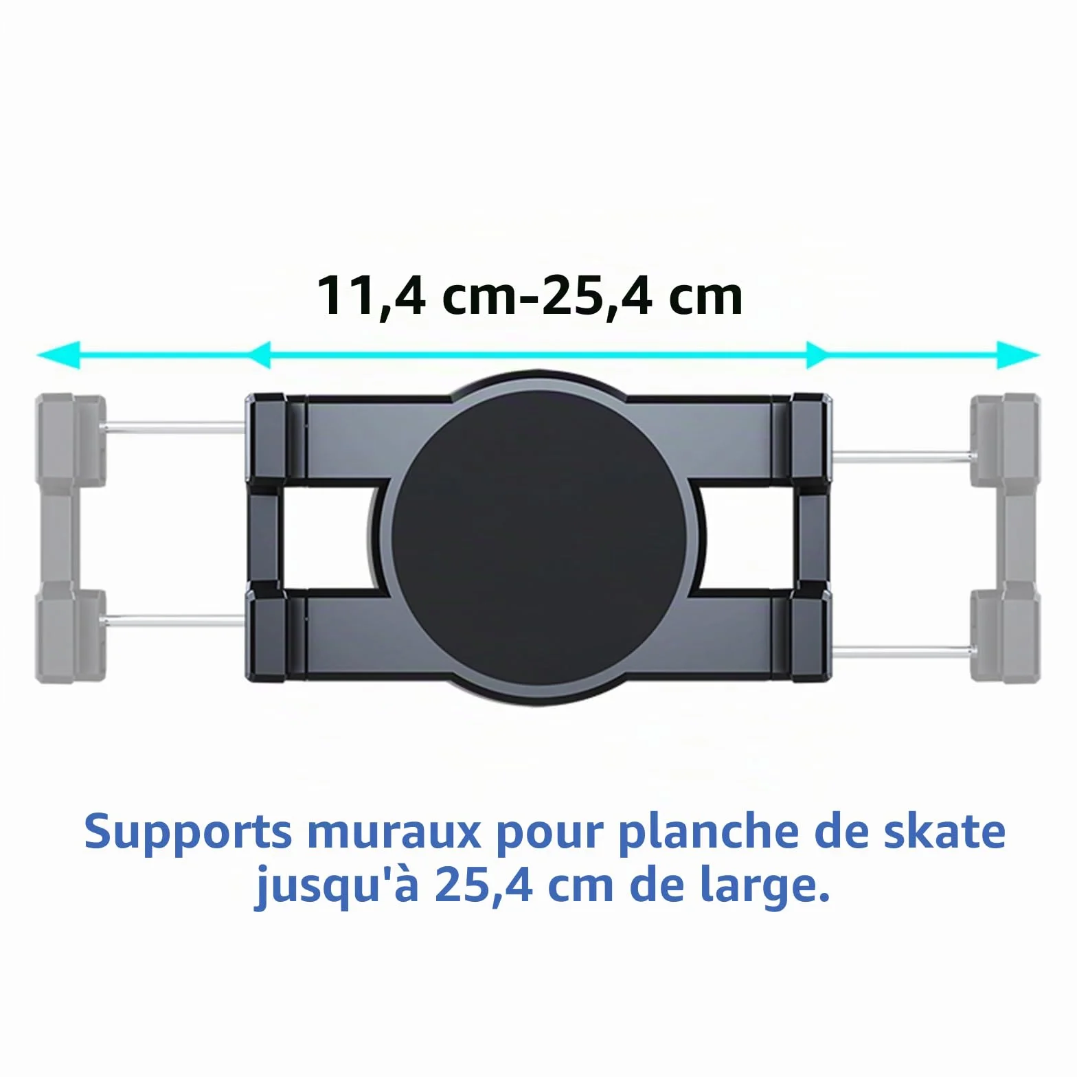 Support Mural pour Planche de Skate HHUXIUE, Support Mural pour Skateboard pivotant à 360°, Crochet d'affichage Flottant, adapté à Tous Les skateurs.