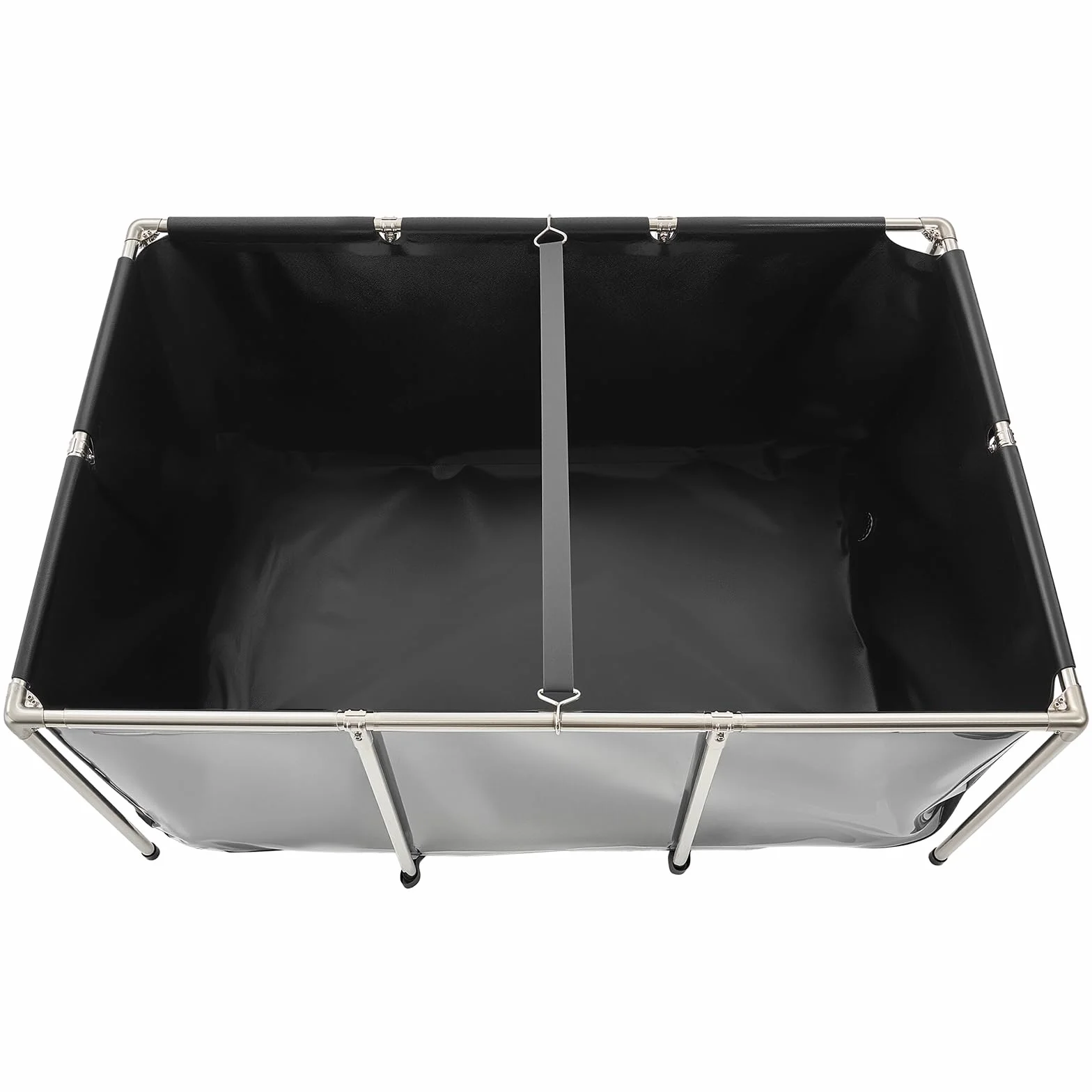 VEVOR Bassin à Poissons Hors Sol 1023,3 L PVC Toile avec Panneau Transparent Cadre Acier Inoxydable Vanne de Vidange Noir