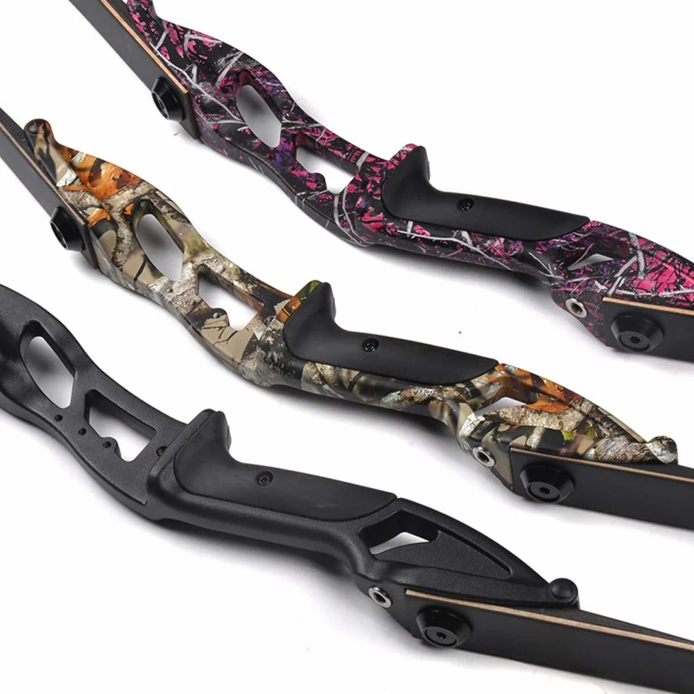 SHARROW 30-40lbs Arc Classique Takedown Arc Recourbé 64 Pouces Arc de Chasse Arc Long Traditionnel Arc de Compétition de Tir à l'arc (Camo, 30lbs)