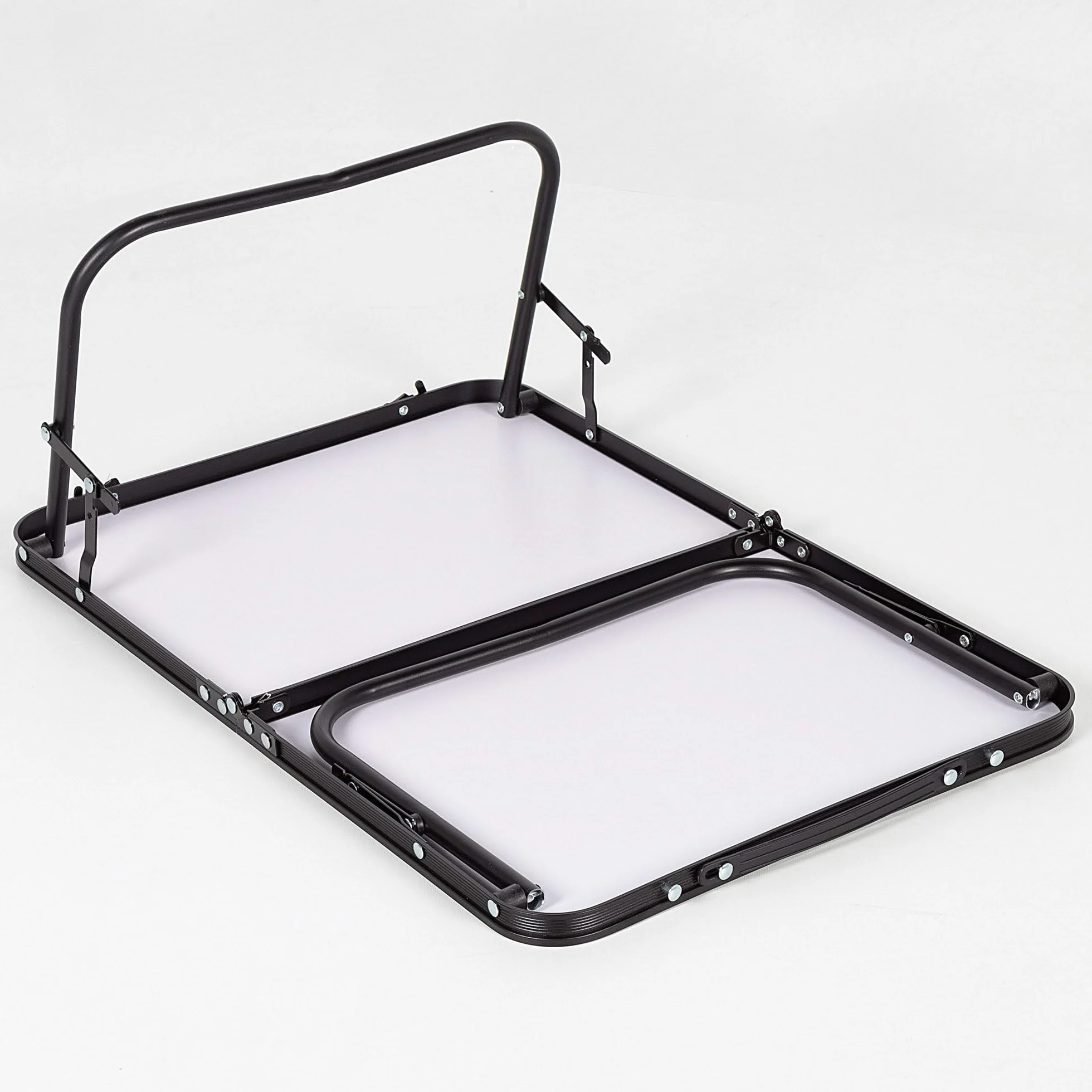 AKTIVE Table Basse Pliable 60x40x25 cm Effet Bambou Aluminium MDF 20 kg avec Serrure de Sécurité Poignée Sangle de Transport