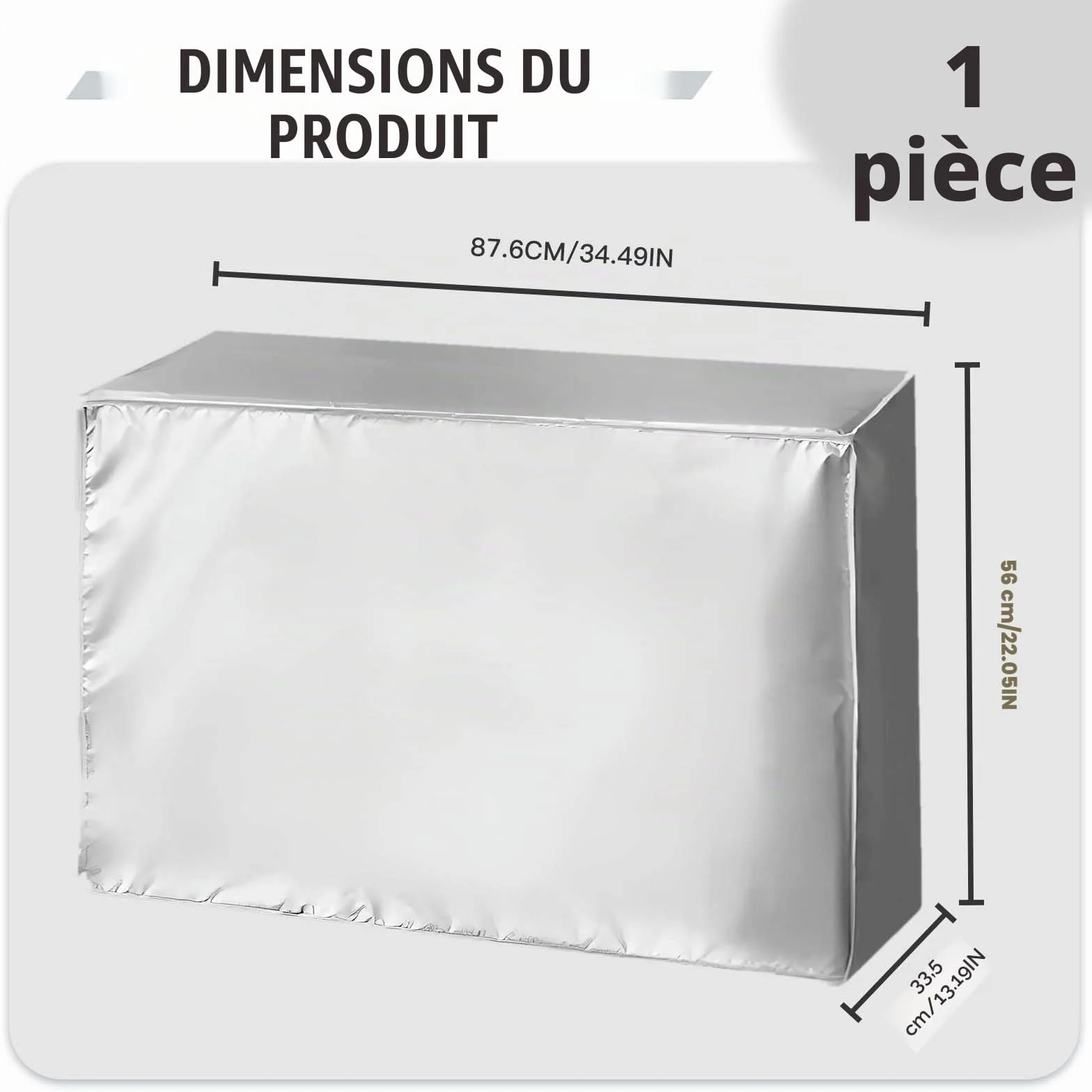 Housse de Climatiseur Extérieur 86x32x56 cm Résistant à l'Eau UV Poussière Neige
