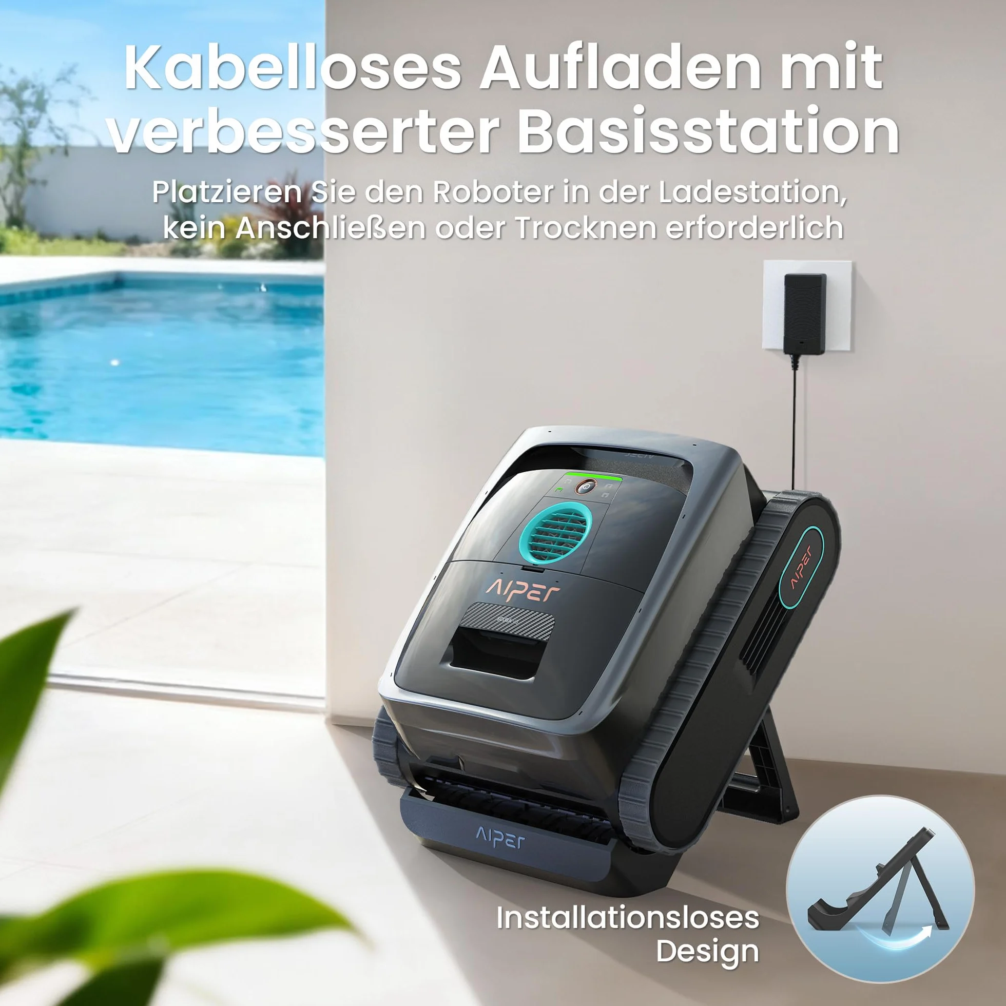 AIPER Scuba V3 Robot Piscine Fond et Parois Vision par IA Aspirateur sans Fil Léger avec App 200 m²