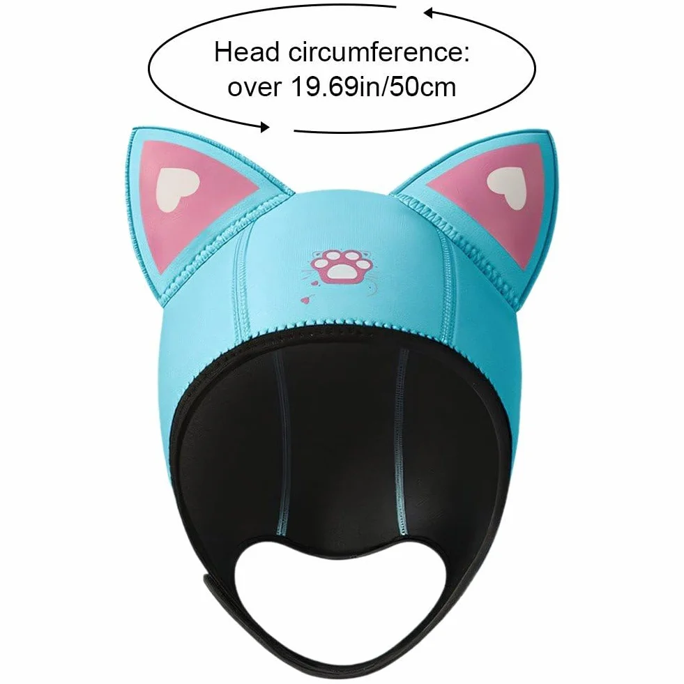Chapeau De Plongée avec Oreilles De Chat 3mm, Capuche De Plongée sous-Marine en Néoprène Épaissie, Casquette De Voile, Combinaisons pour Le Surf, Le, Les Sports Nautiques
