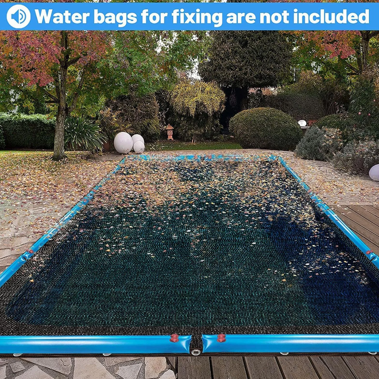 Bâche Protection Piscine Filet Feuilles 5x10/6x12m Hivernage Hors-Sol