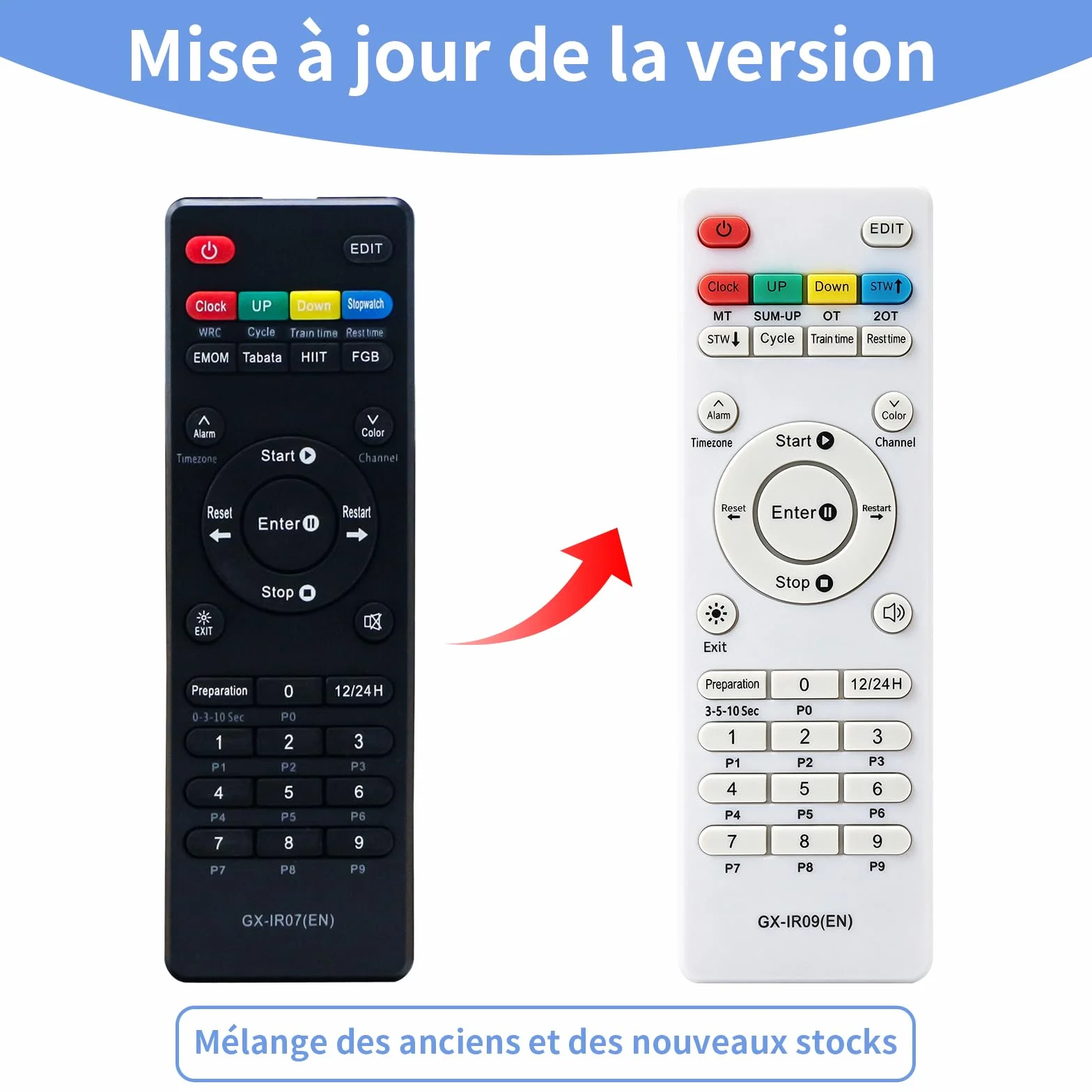 Timer Sport avec Bouton Marche/Arrêt, Minuteur et Chronomètre Portable, Horloge Murale Numérique avec Télécommande, Intervall Timer avec Socle, 12/24H Horloge pour Fitness, Workout, Home Gym