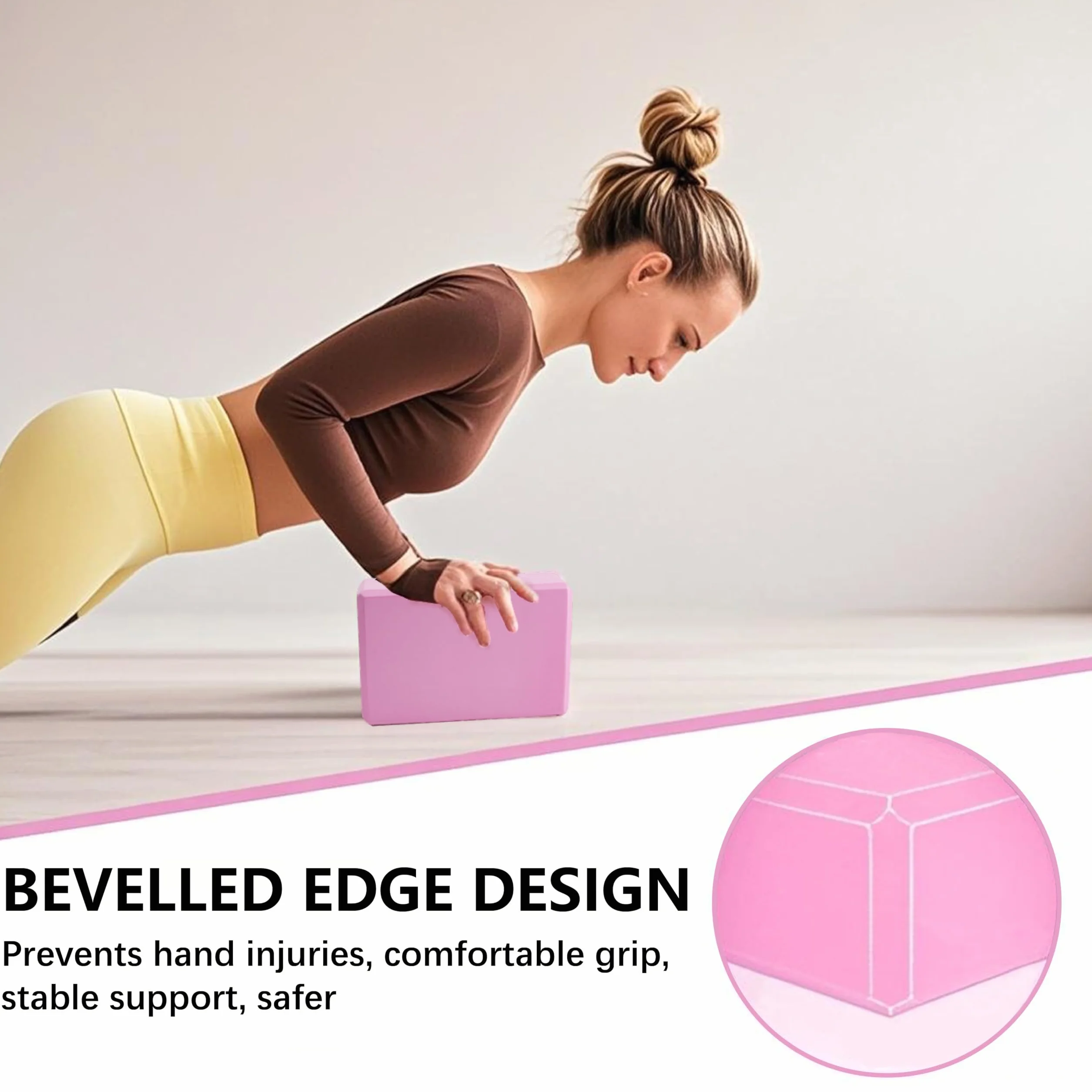 MAOMUN 6 Brique Yoga Brique De Yoga avec Elastique Musculation et Sangle, Antidérapants Ensemble Bloc Block Bloc Mousse, Doux Et Légers Kit pour Equilibre Etirement Pilates