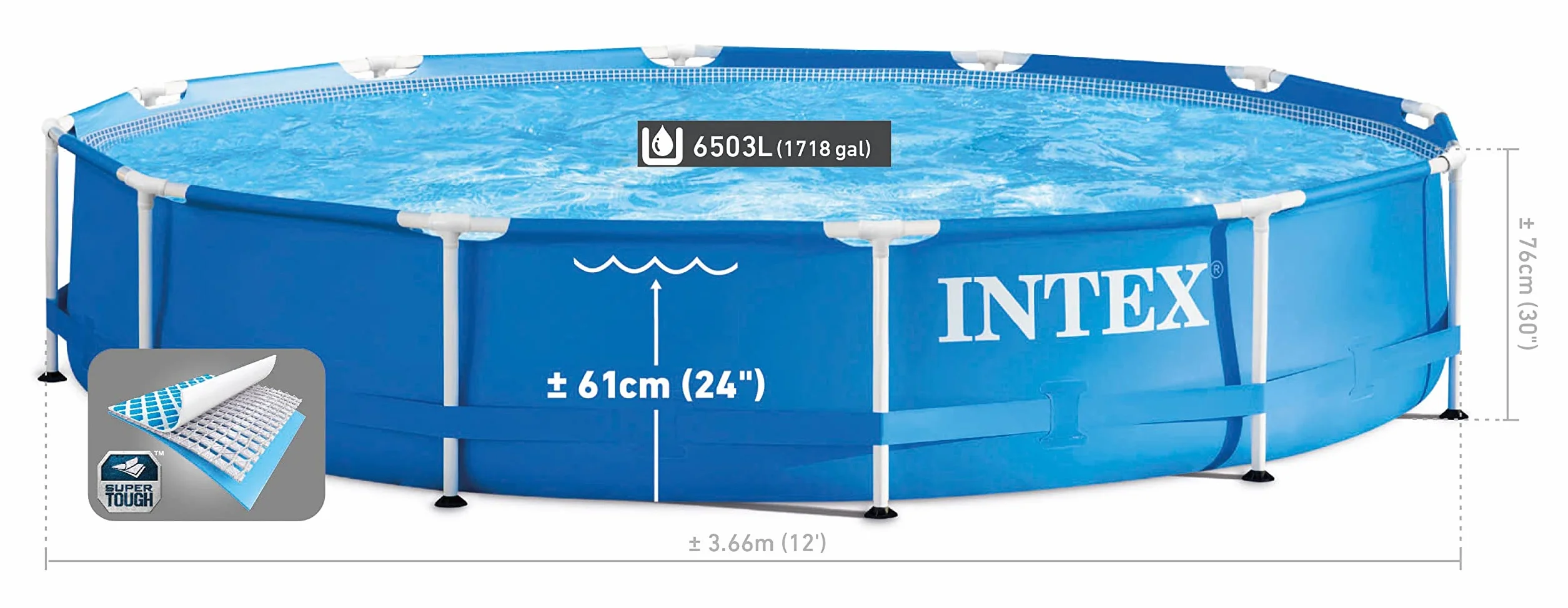 Intex Piscine hors-sol cadre métal 366 x 76 cm 28212GN