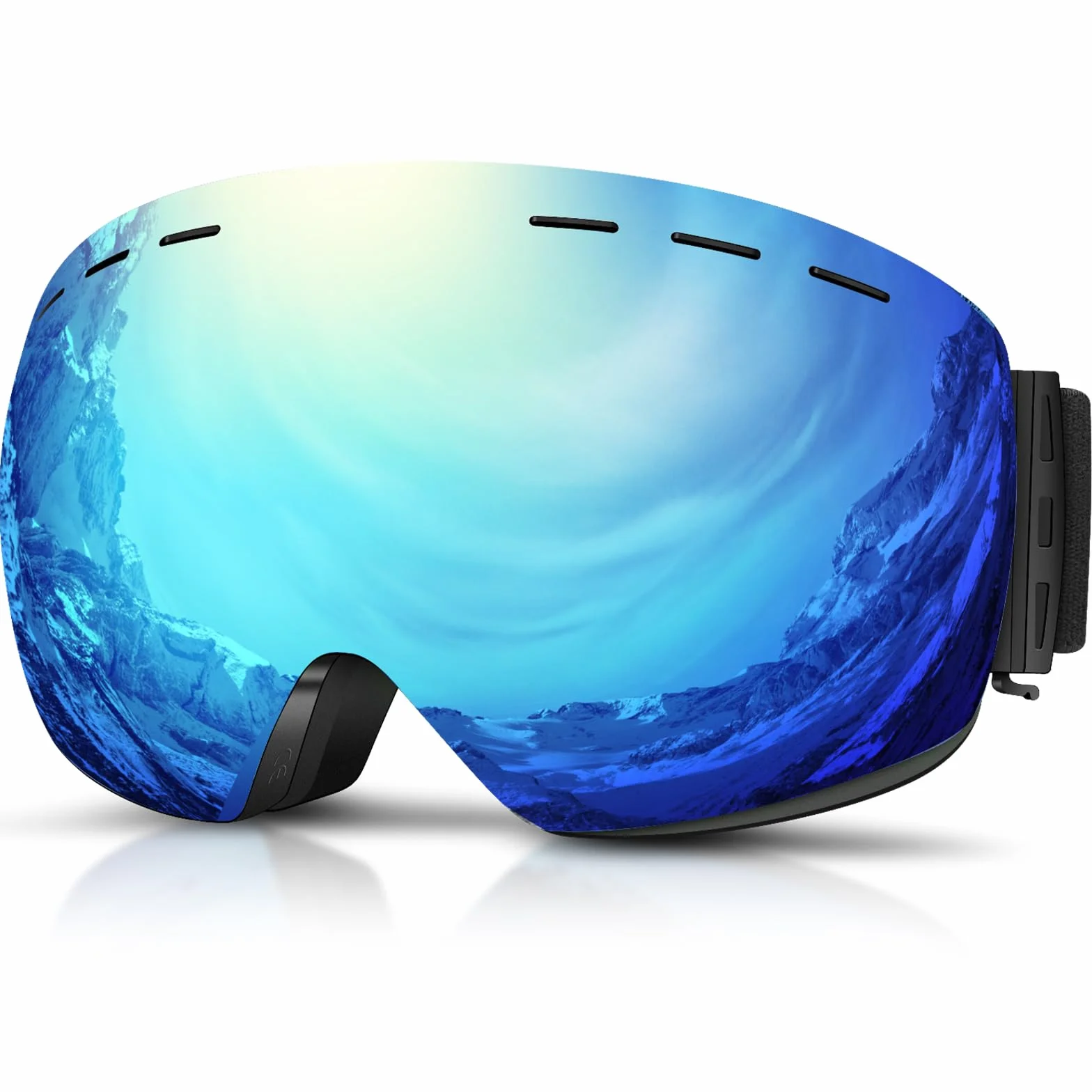 DADA-PRO Masque de Ski OTG Verre Sphérique Ultra HD Anti-Buée UV400 Protection Compatible Casque