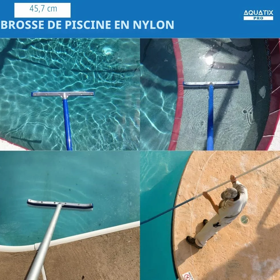 Aquatix Pro Brosse de Nettoyage pour Piscine 18" Aluminium Premium Tête de Brosse Heavy Duty