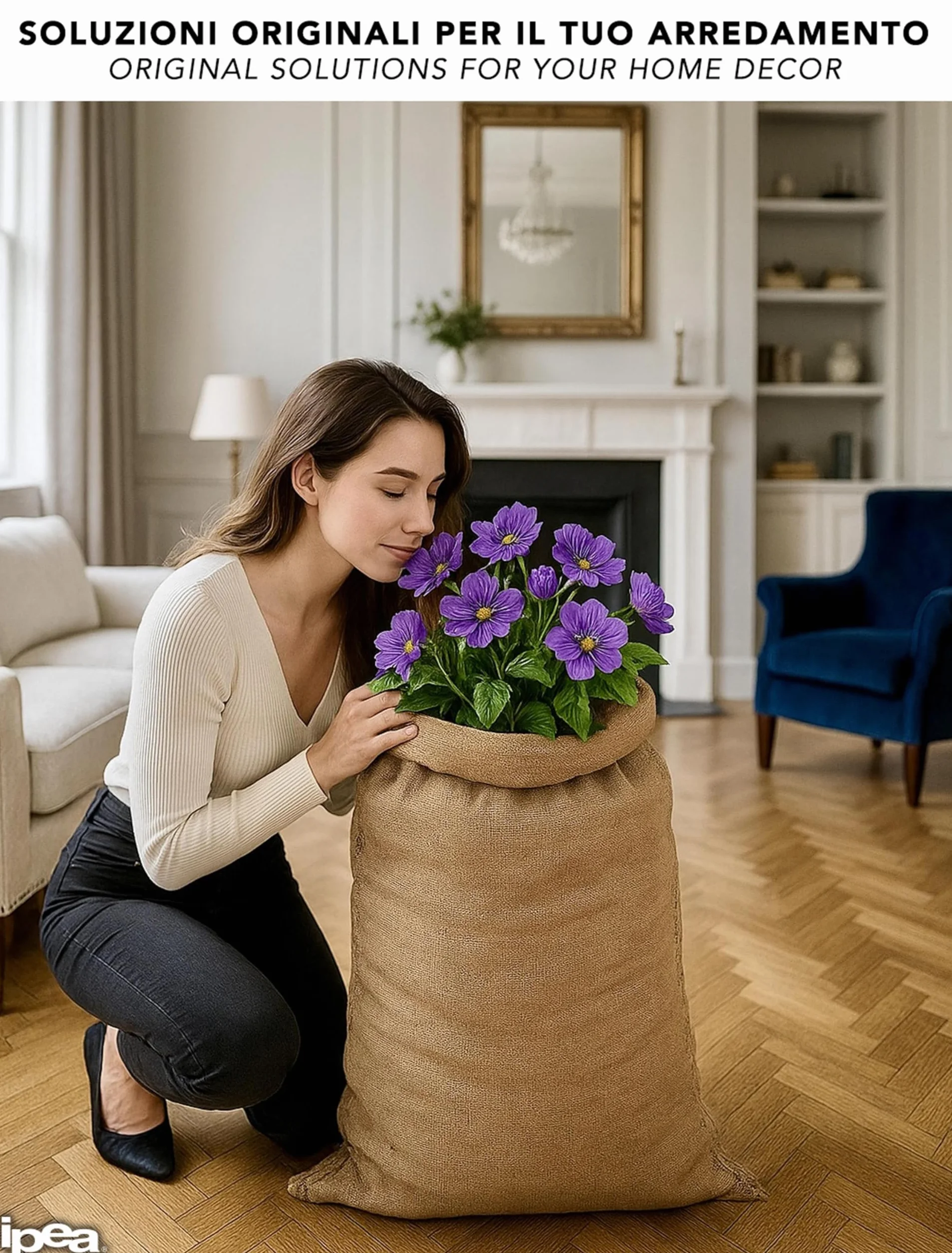 Sacs en toile de Jute IPEA 80 x 50 cm 5 unités Naturelle pour Bricolage Décoration Jardin