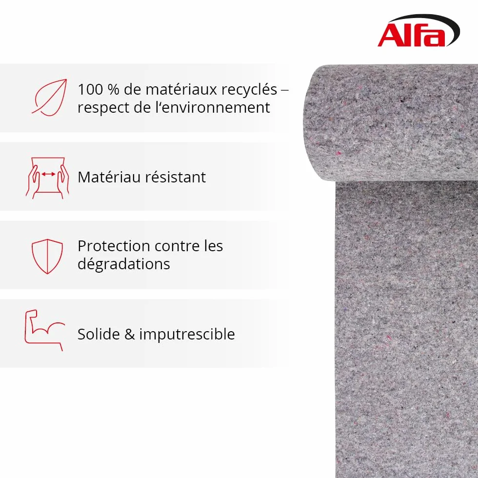 Feutre géotextile pour Bassin 300 g/m² Stable aux UV Non-tissé 1 m x 50 m