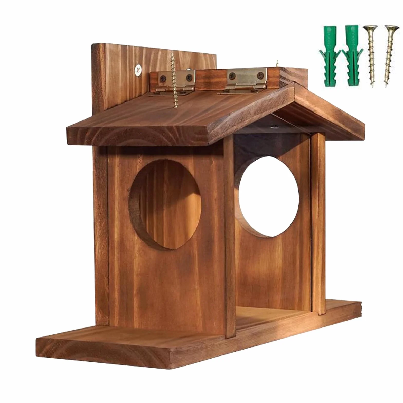 Maison d'écureuil extérieur avec toit amovible - Mangeoire durable pour écureuils et tamias, décoration de jardin