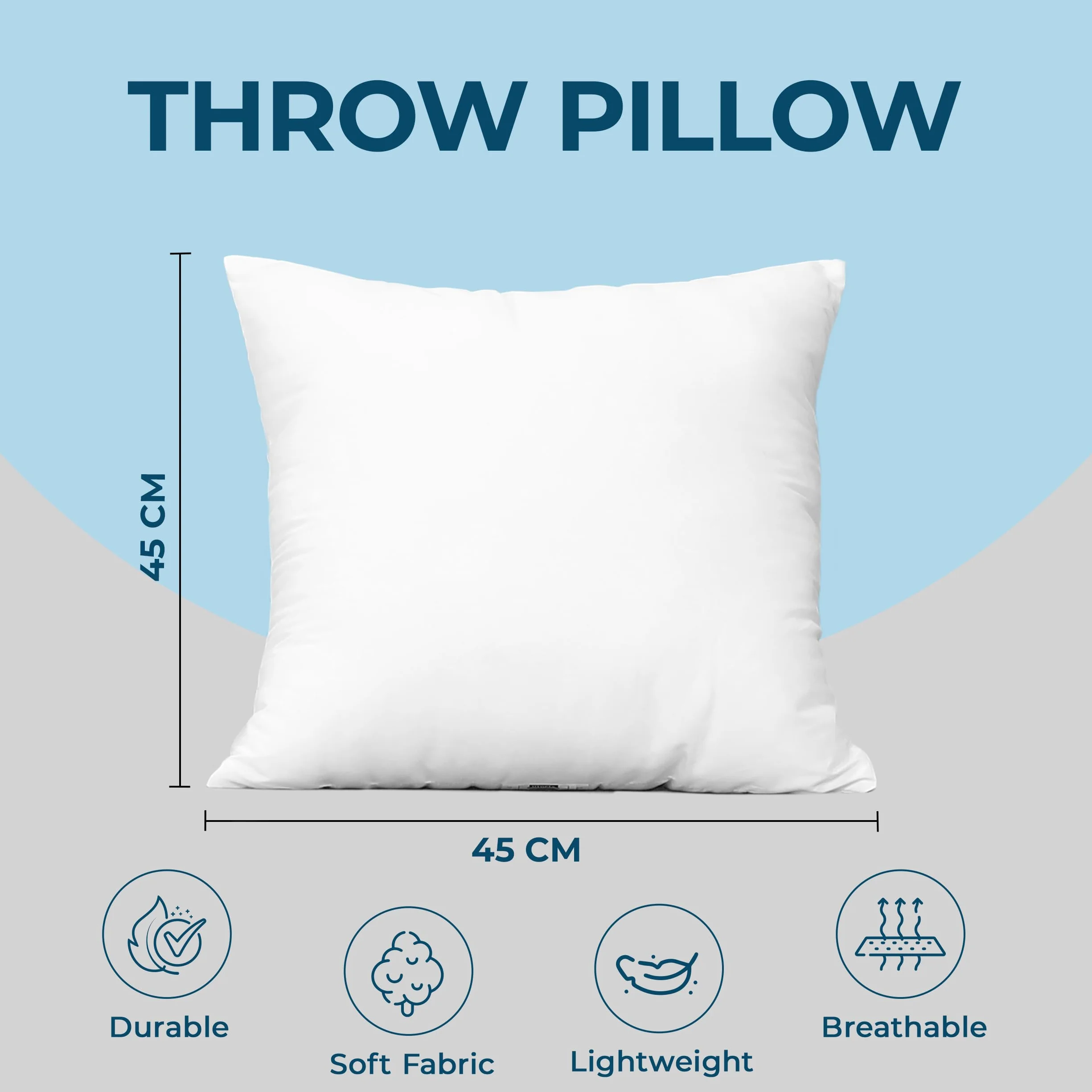 Utopia Bedding Coussins de Garnissage 45 x 45 cm Lot de 4 Blanc