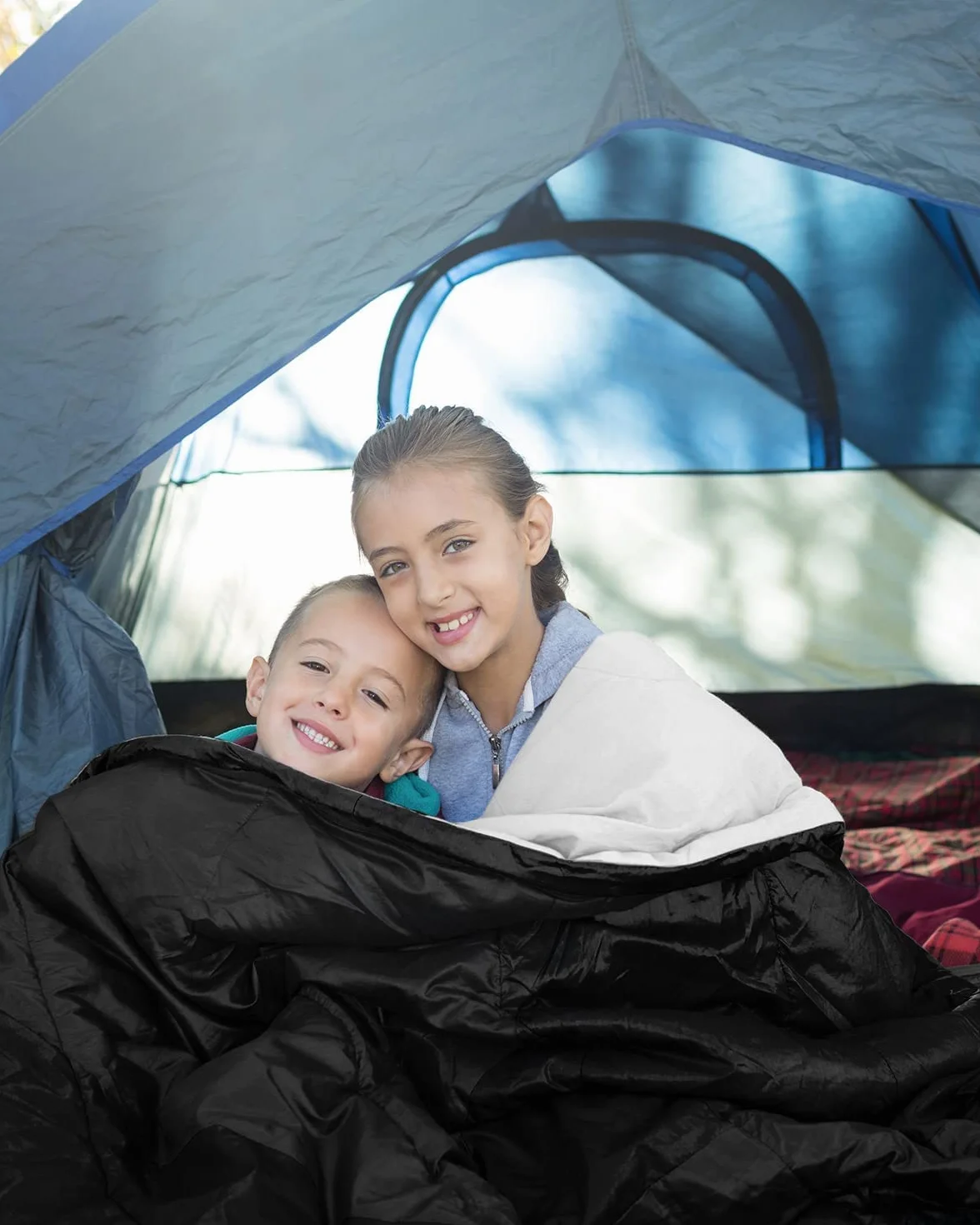 Ohuhu Sac de Couchage 2 Personnes 220x150cm Rectangulaire Camping avec Oreillers 2.75kg/3.5kg