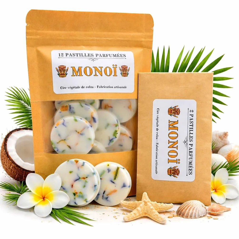 MONOÏ Pastilles Parfumées Cire Végétale de Colza Fondants Parfumés Brûle Parfum 12 Pastilles