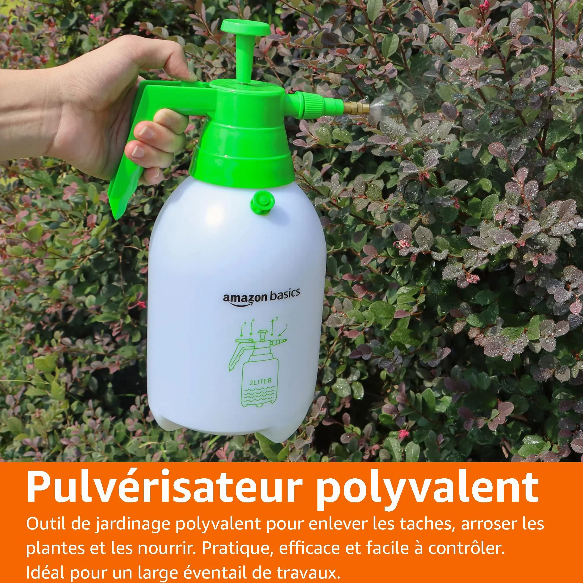 Amazon Basics Pulvérisateur à pression 2 litres