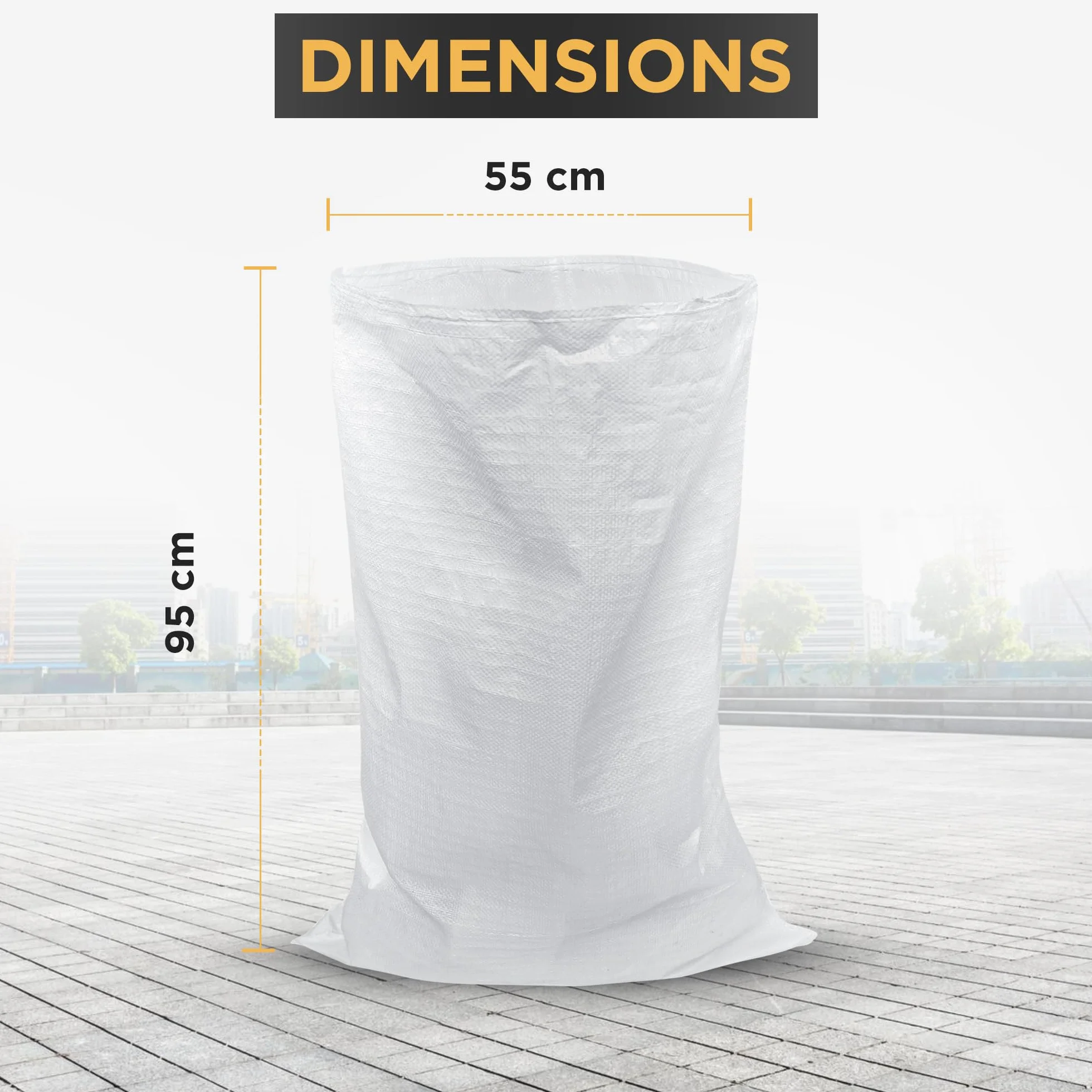 Sac à Gravat 55 x 95cm 55 kg Polypropylène 20 UNITÉS