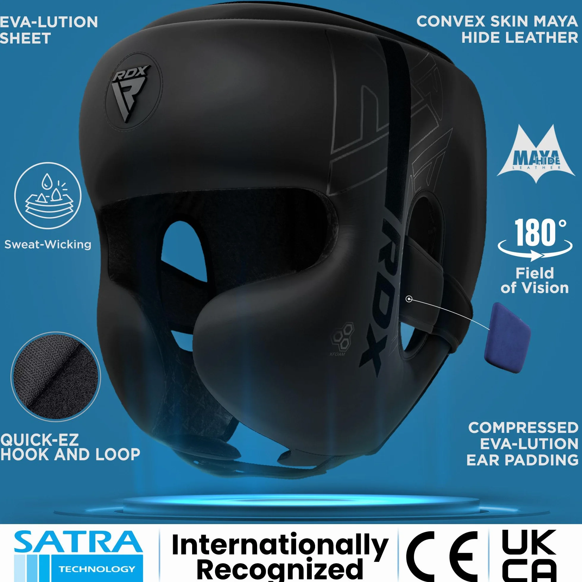 RDX Casque Boxe Enfants MMA Sparring Maya Hide Cuir Protection Tête Muay Thai Kickboxing Karaté