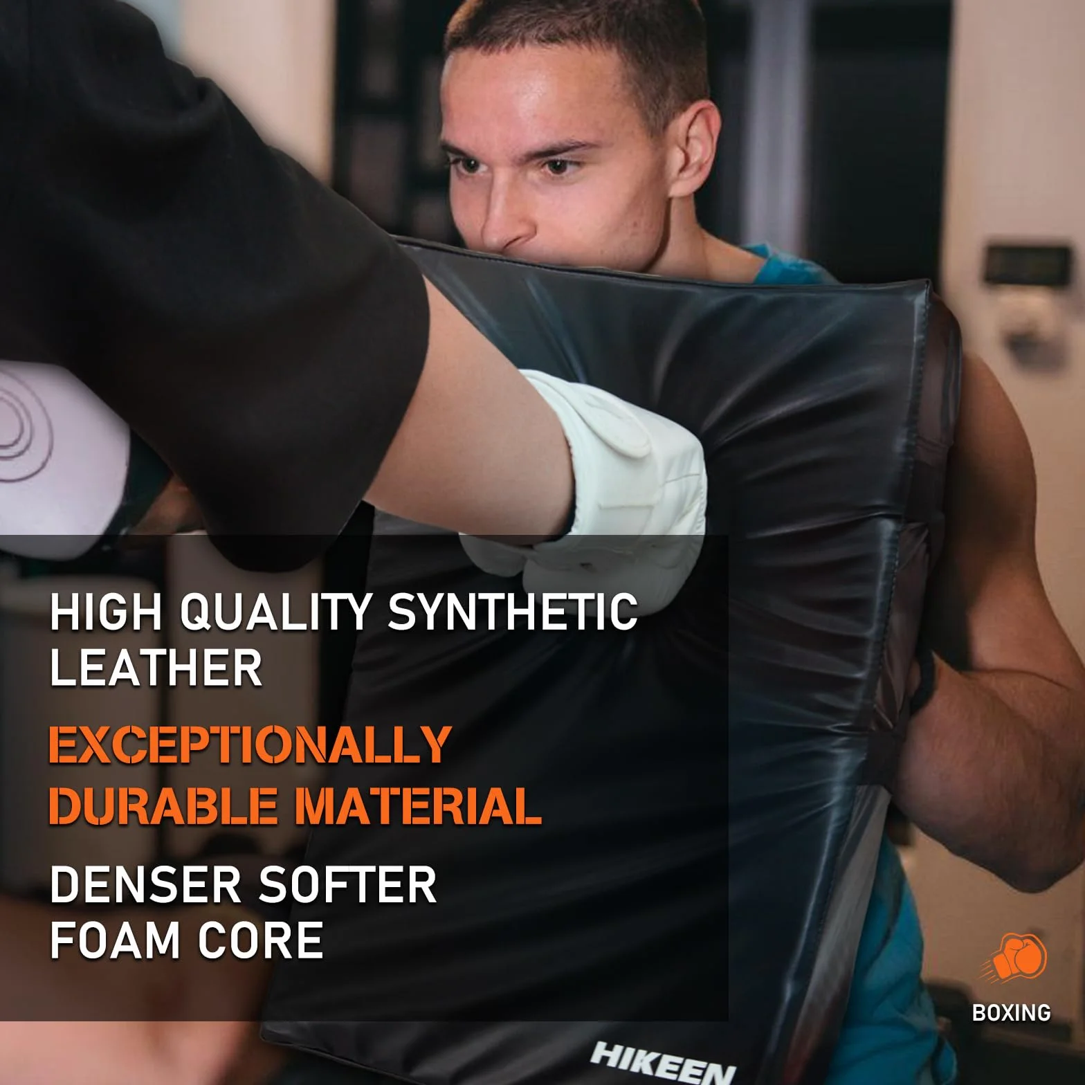 BOOSTEADY Bouclier de Frappe, Coussin de Frappe en Mousse, Paos de Boxe Bouclier de Boxe, Coussinet de Blocage avec Poignées pour MMA Kickboxing thaï Karaté Taekwondo Martial Art