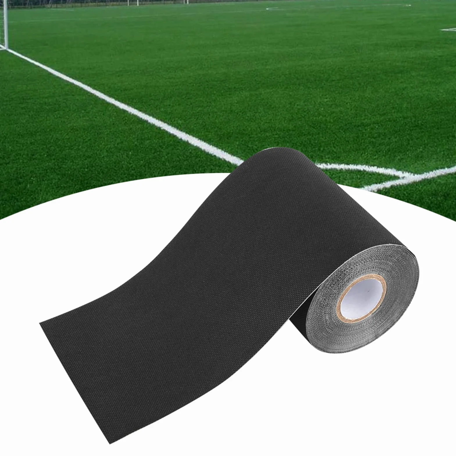 Bande Adhésive pour Gazon Synthétique 15 cm x 10 m, Auto-Adhésive, Résistante aux UV, Noire