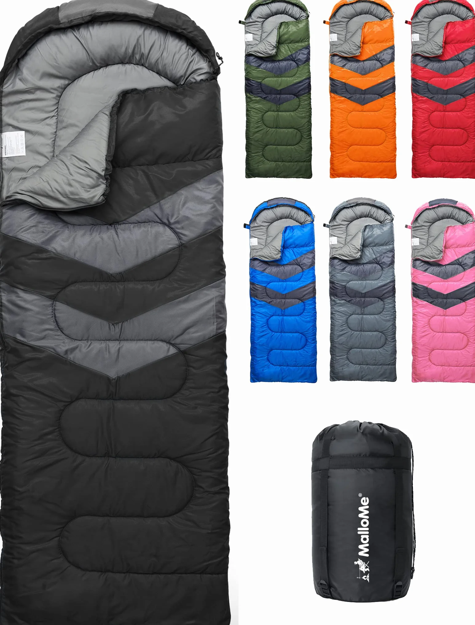 MalloMe Sac de Couchage Adulte Enfant Hiver Été Printemps Automne - Duvet 1 Personne - Imperméable Sacs de Couchage de Damping et Randonnée - Sac Couchage Ultra Léger, Compact Sleeping Bag