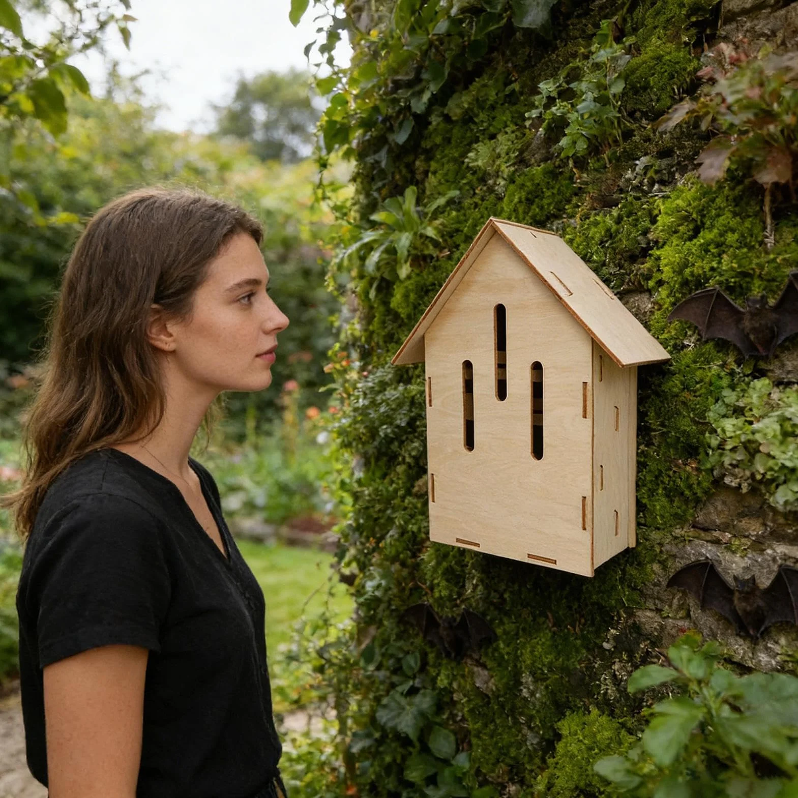 Dortoir À Chauves-Souris Bois Gîte pour Chiroptères Abri Faune Sauvage Durable Maison Jardin Extérieure