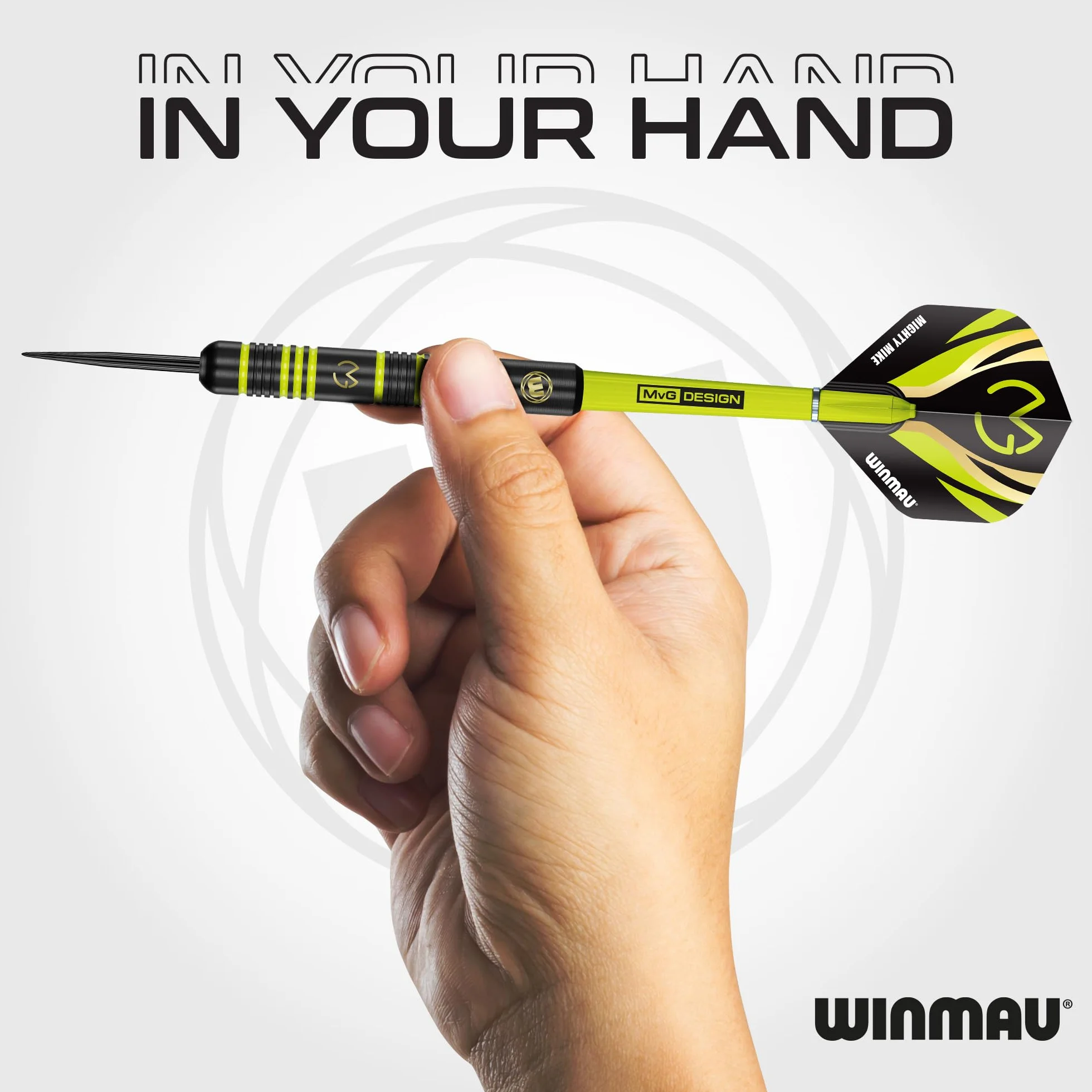 WINMAU Darts Michael 'MvG' Van Gerwen Vs Simon 'The Wizard' Whitlock | Ensemble jumeau | Fléchettes en Laiton Steeltip de 22 g avec ailettes et tiges (tiges)