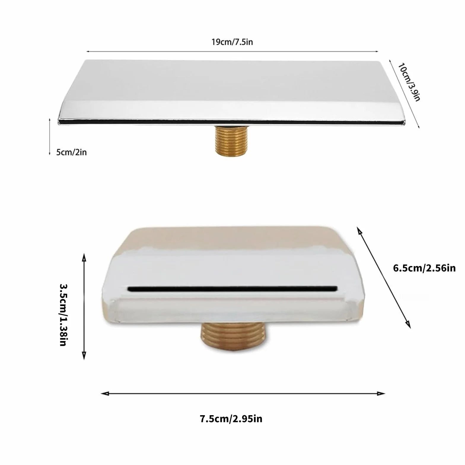 Buse de sortie cascade murale en acier inoxydable pour piscine baignoire