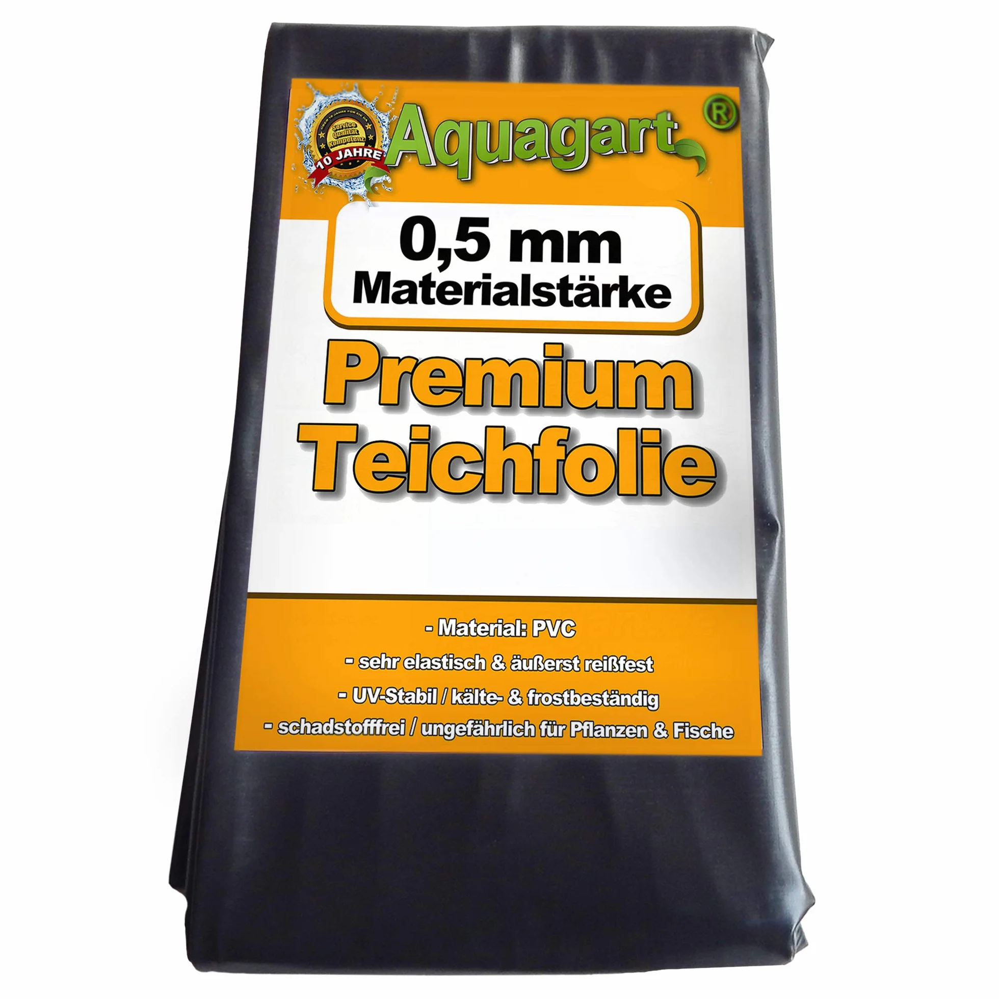 Bâche de bassin PVC 7m x 8m 0,5mm noire pour jardin