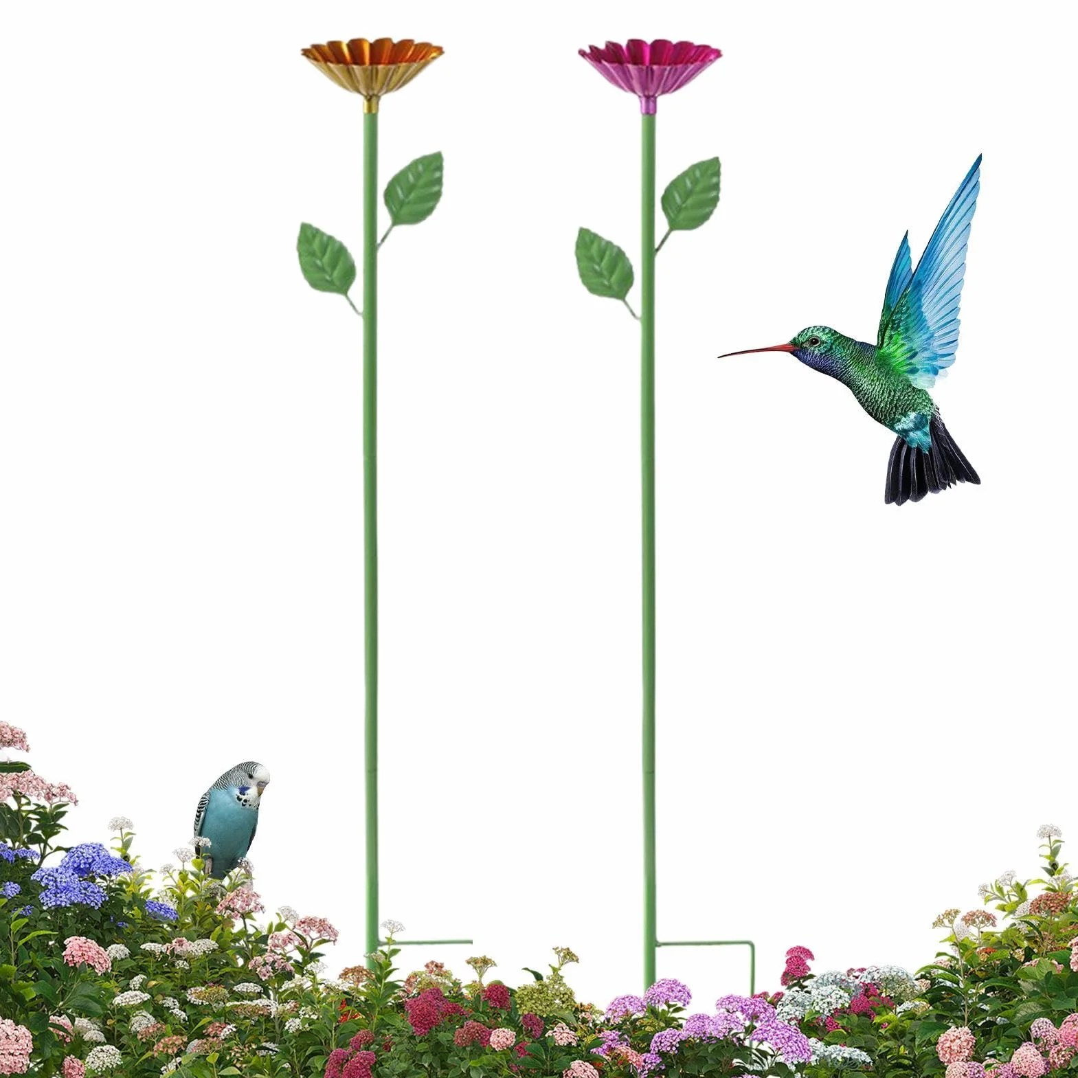 Abreuvoir pour Abeilles et Oiseaux avec 2 Piquets - Bain Oiseau Extérieur