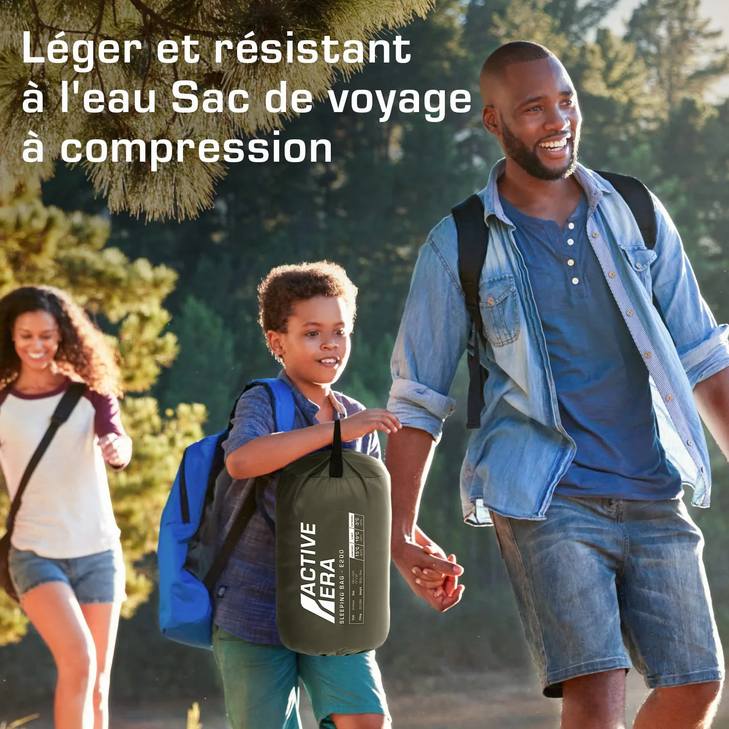 Active Era Sac de Couchage rectangulaire 190 x 75 cm léger camping randonnée extérieur