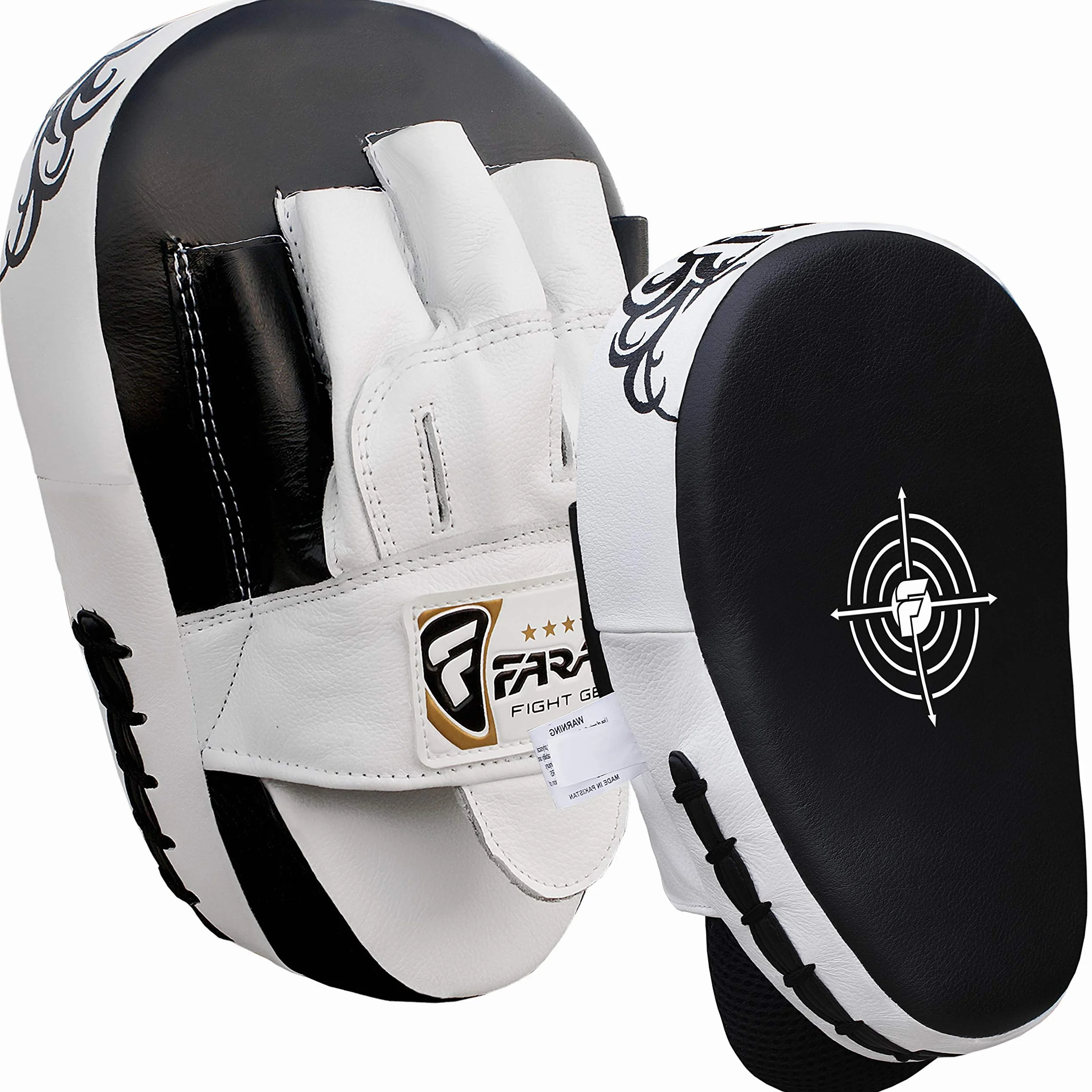 Farabi Sports Patte d'ours Boxe Cuir Courbé Pattes d'ours de Boxe - Patte d'ours MMA Muay Thai Entraînement Kickboxing Arts Martiaux Pate d Ours Boxe