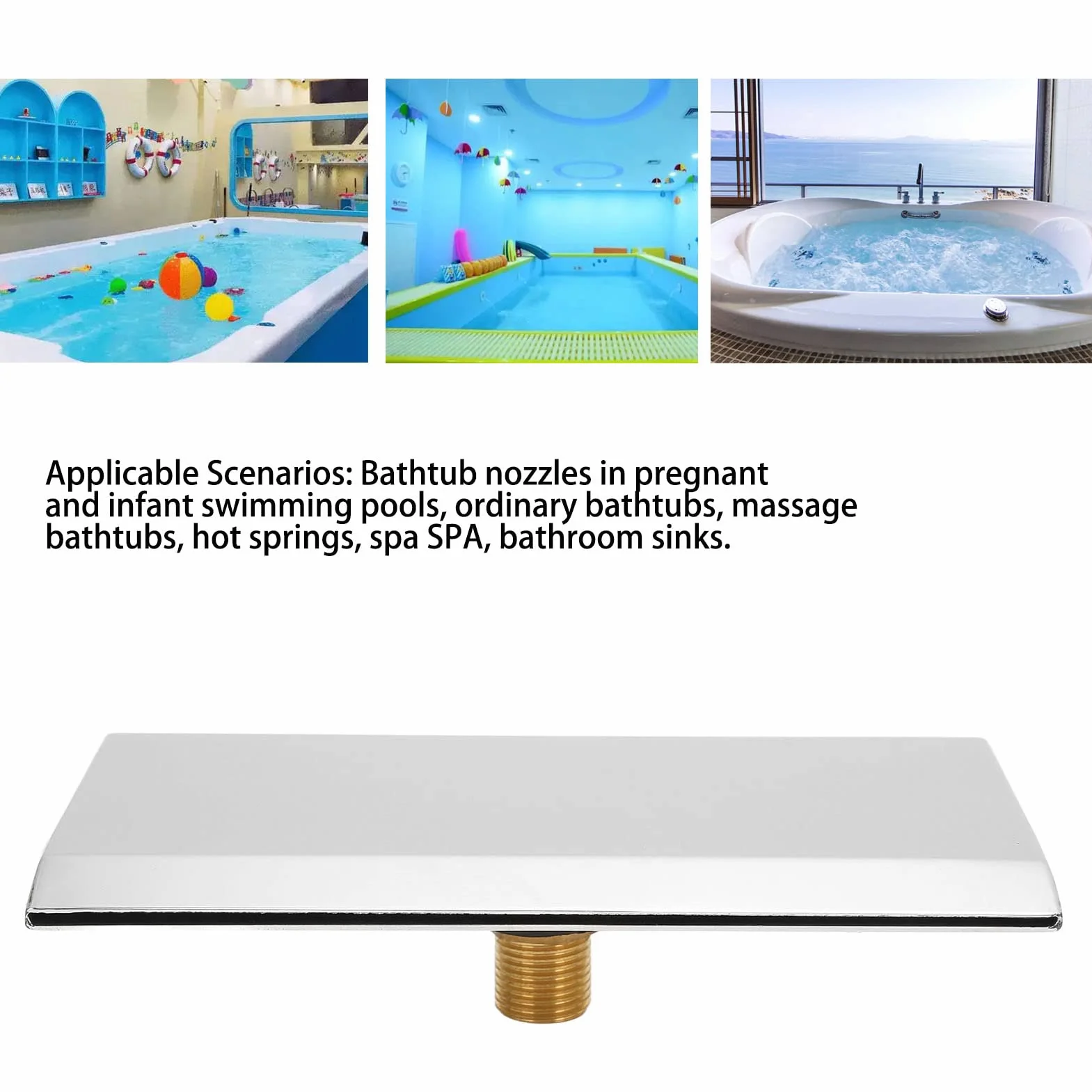 Yosoo Health Gear Bec Cascade de Baignoire, Filetage Extérieur G1/2, Argenté, Fixation Murale